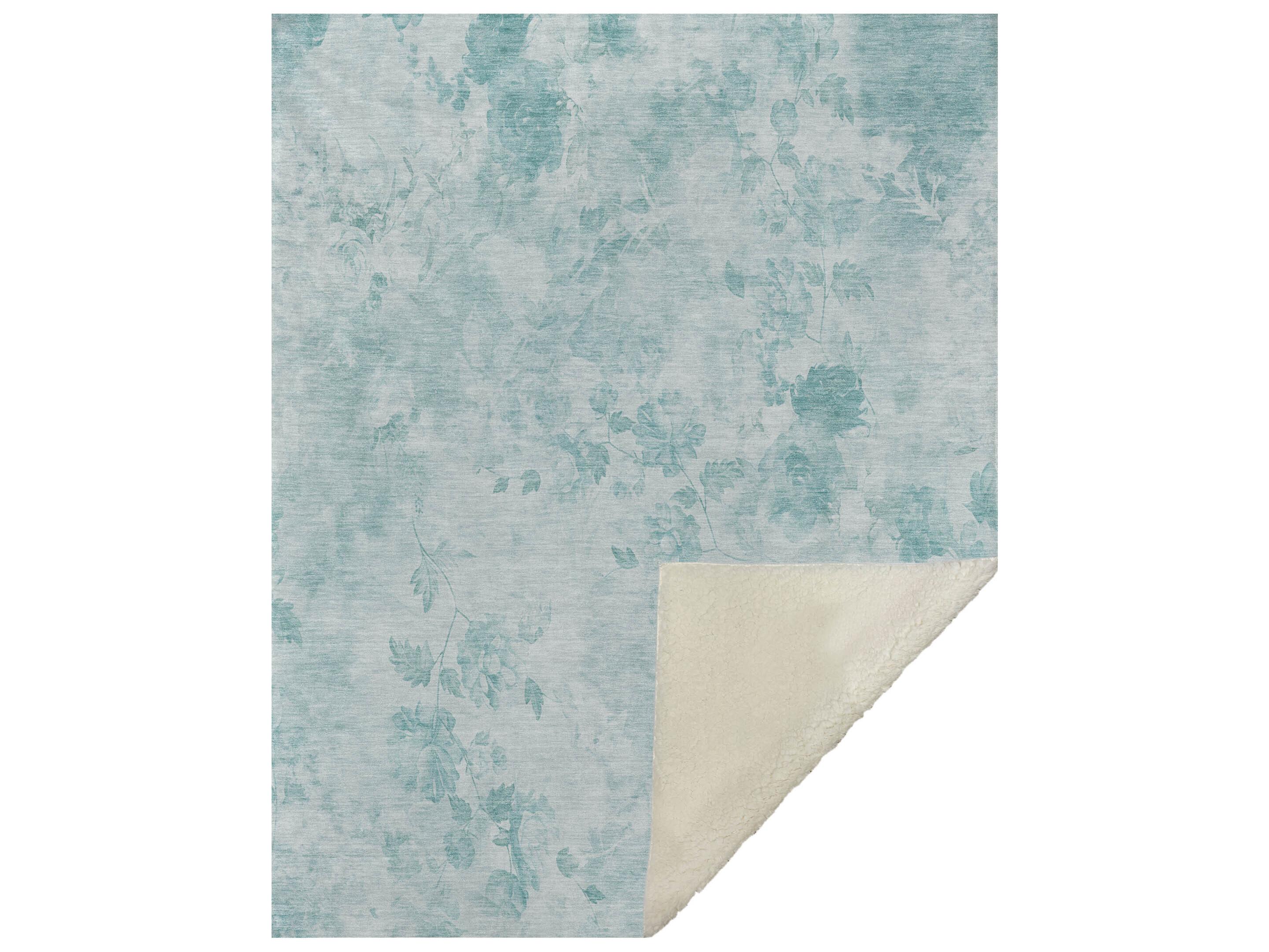 Dalyn Sherpa Teal Polyester Throw