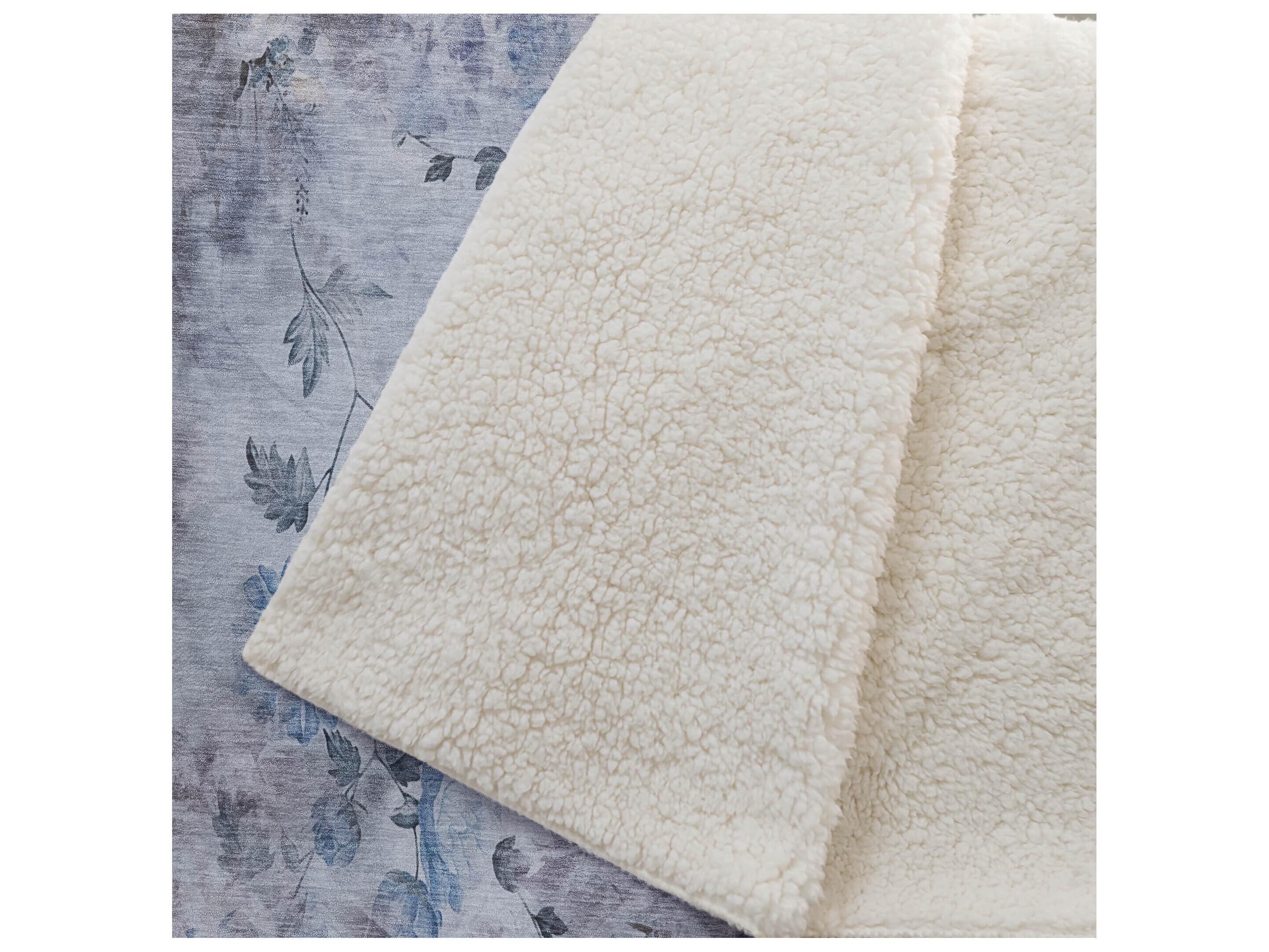 Dalyn Sherpa Blue Polyester Throw