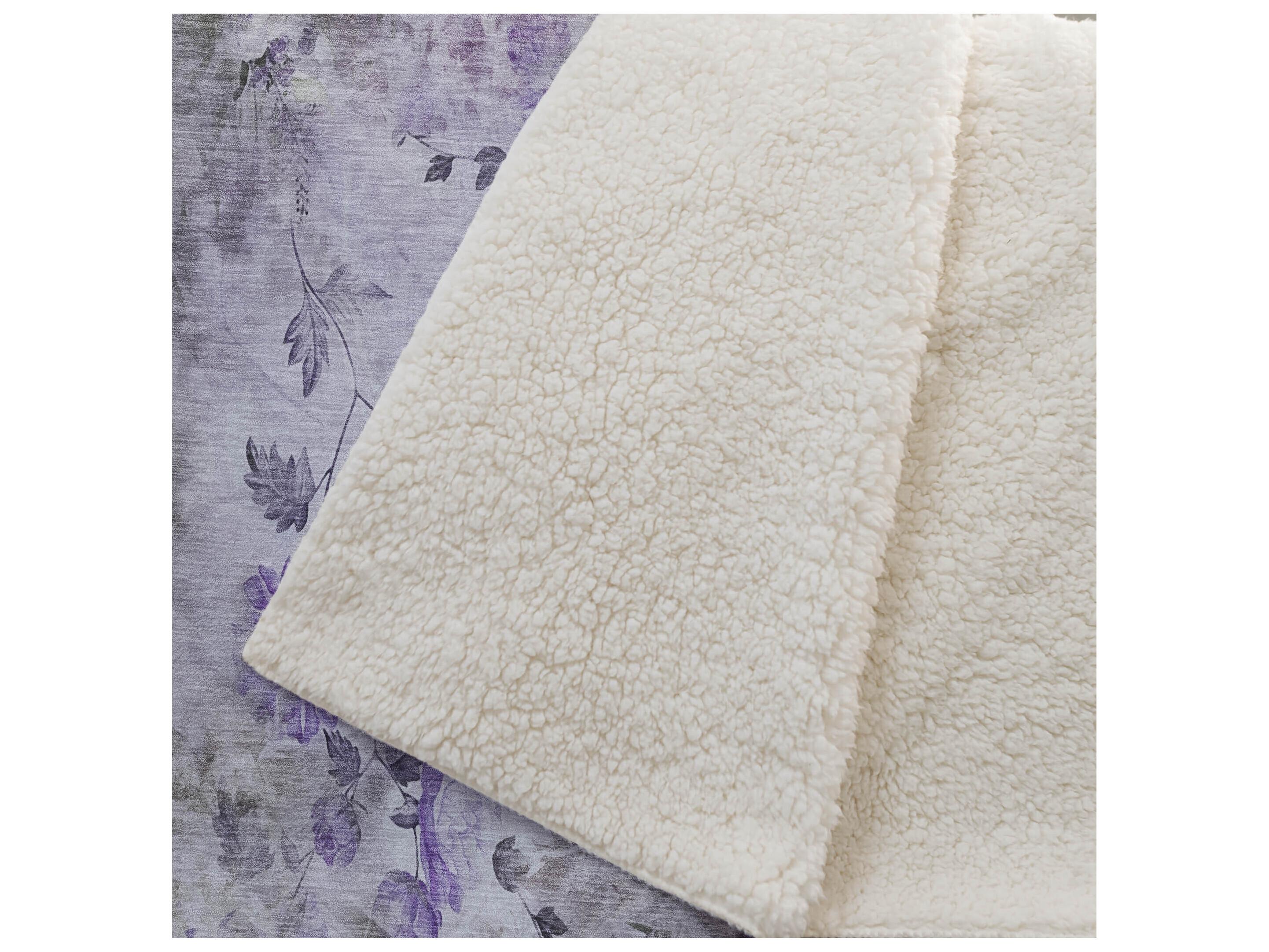Dalyn Sherpa Purple Polyester Throw
