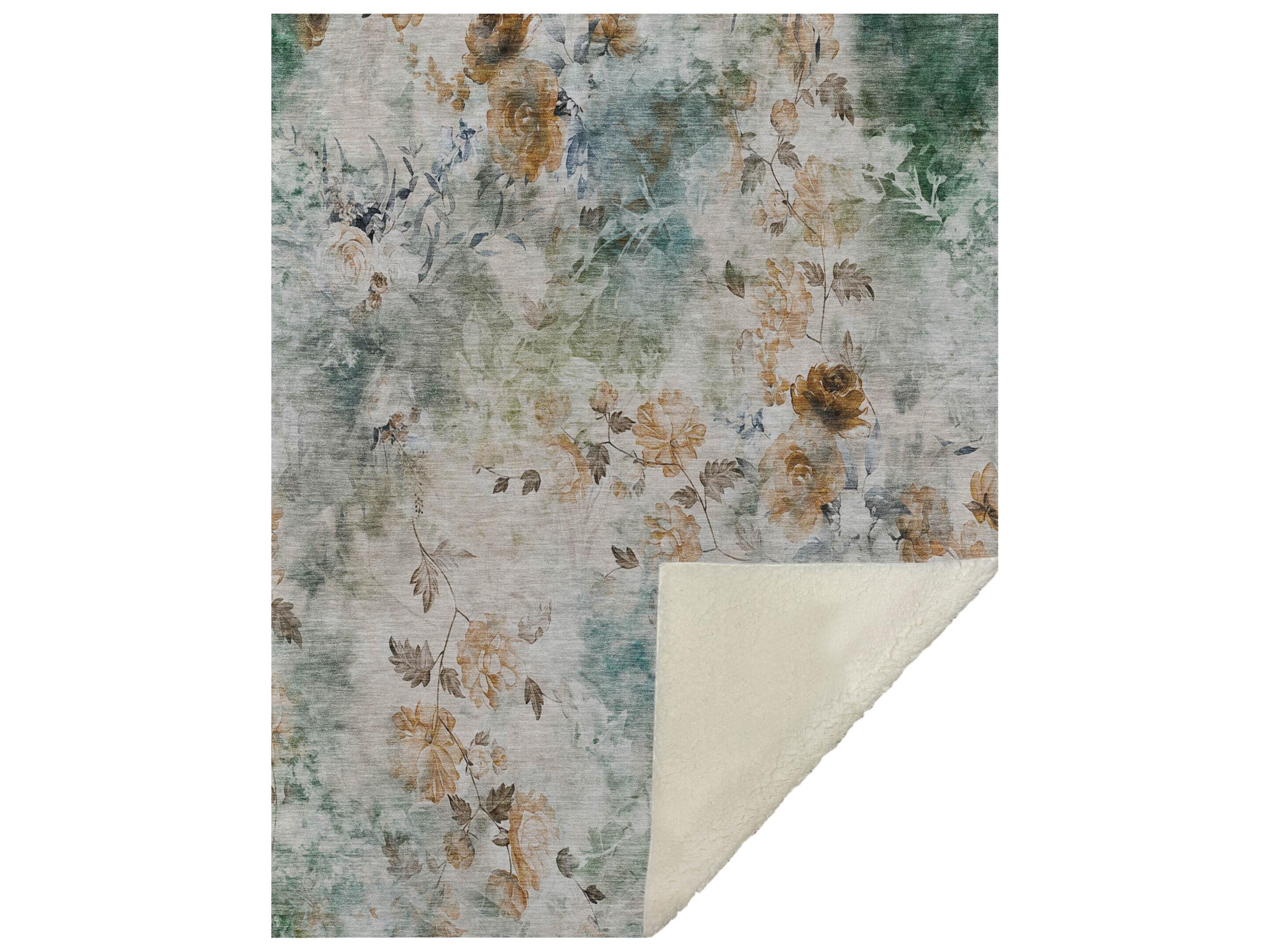 Dalyn Sherpa Teal Polyester Throw