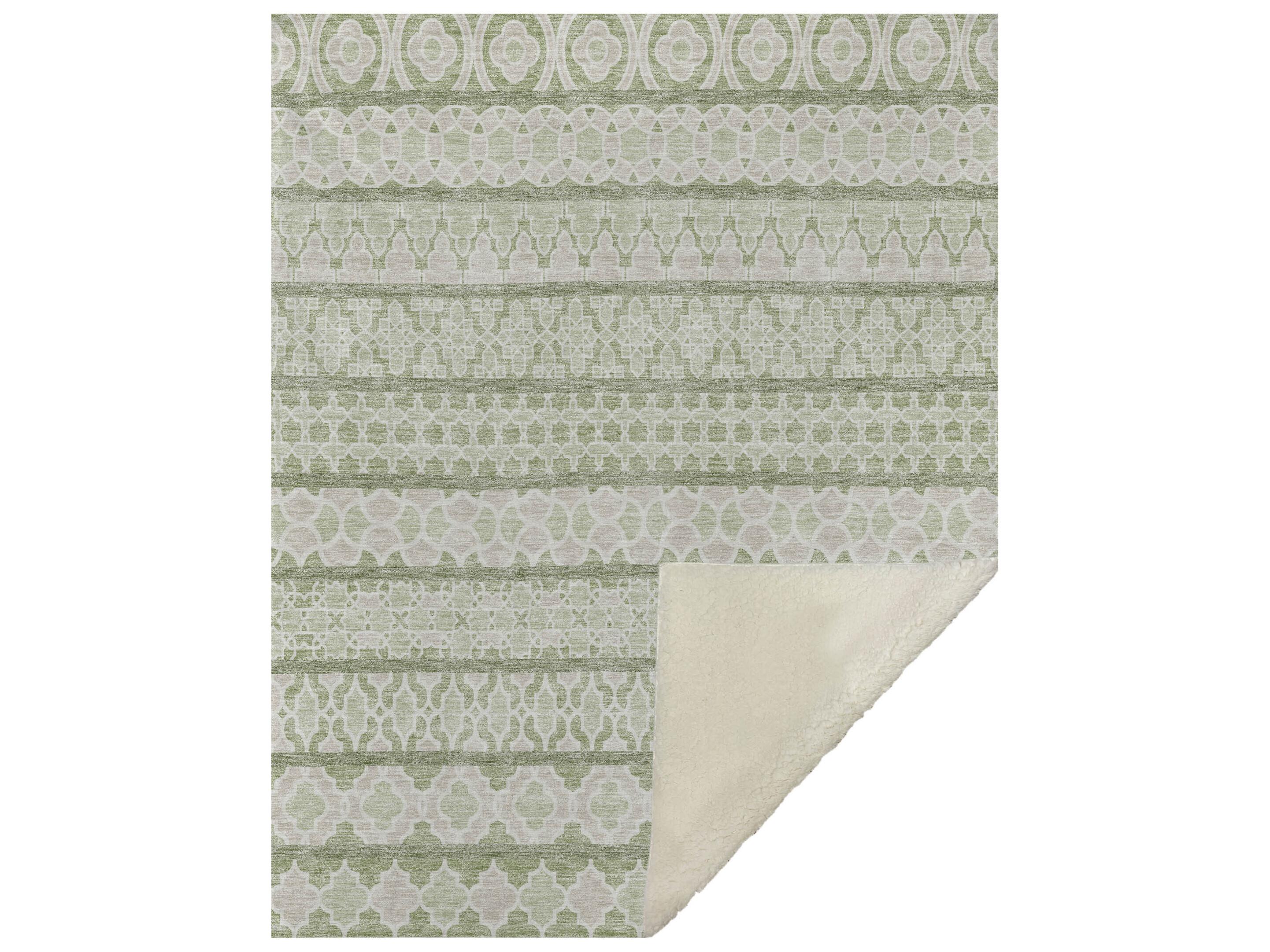 Dalyn Sherpa Green Polyester Throw