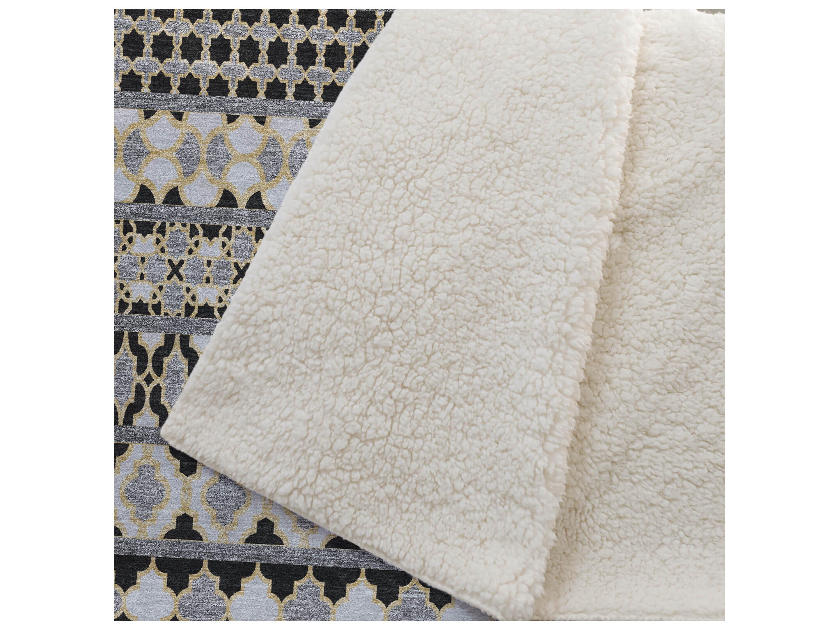 Dalyn Sherpa Gray Polyester Throw