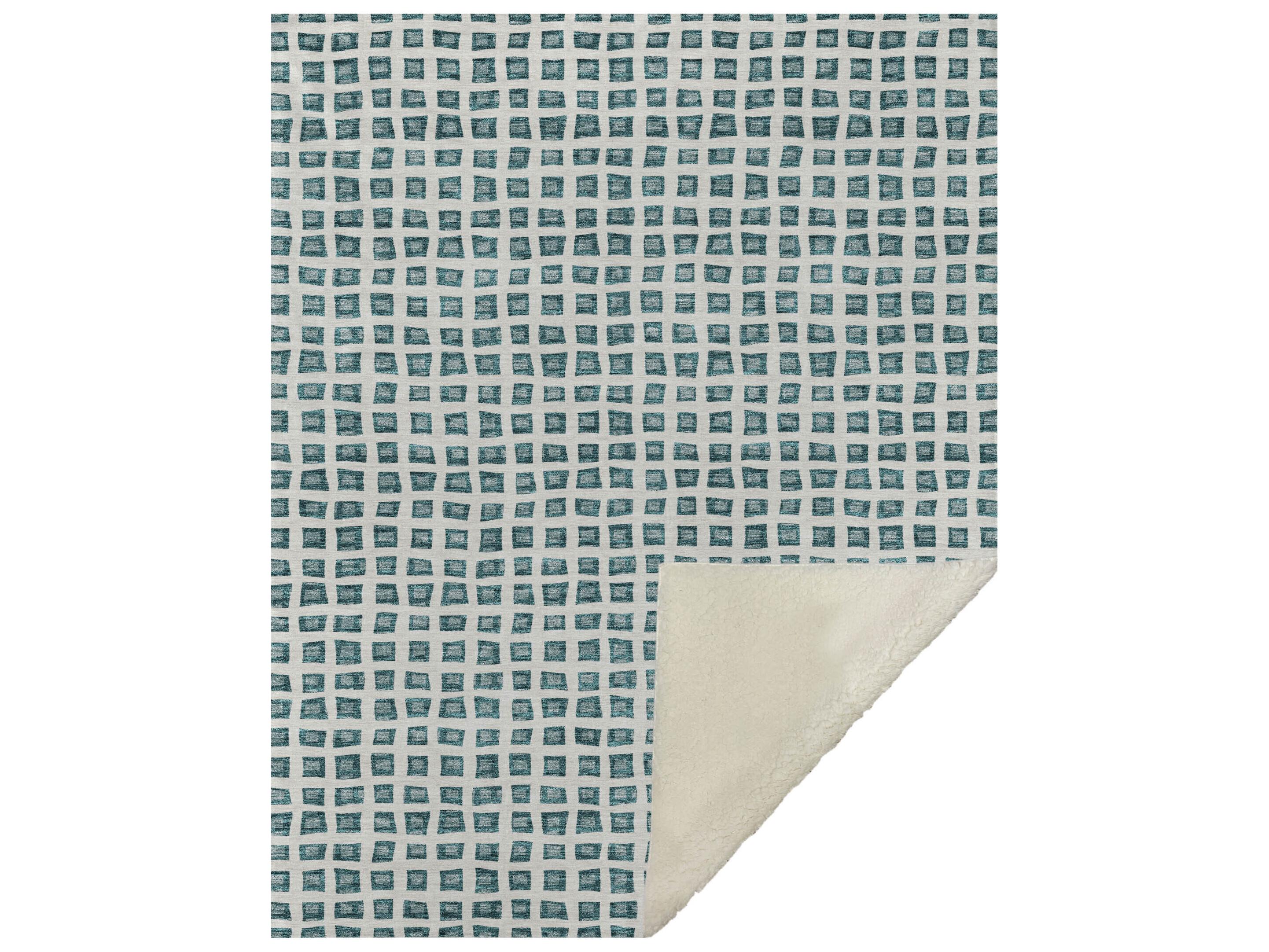 Dalyn Sherpa Teal Polyester Throw