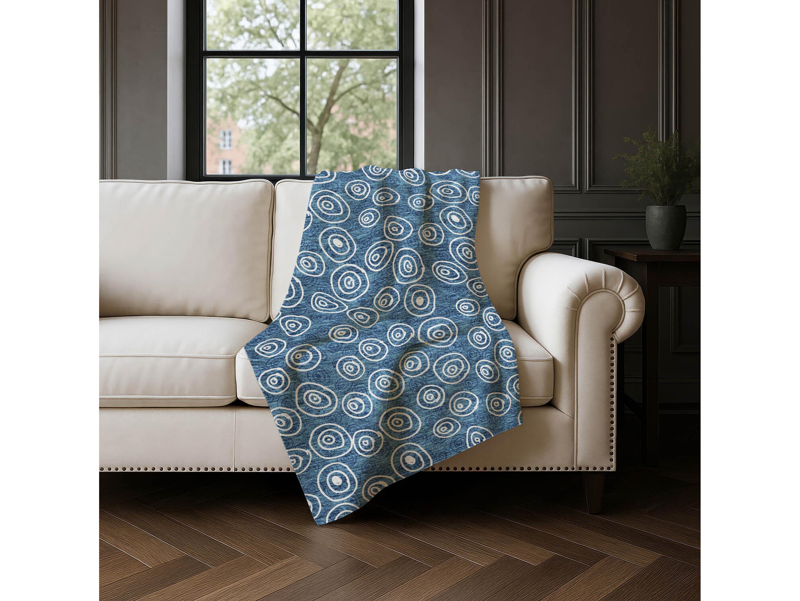 Dalyn Sherpa Blue Polyester Throw