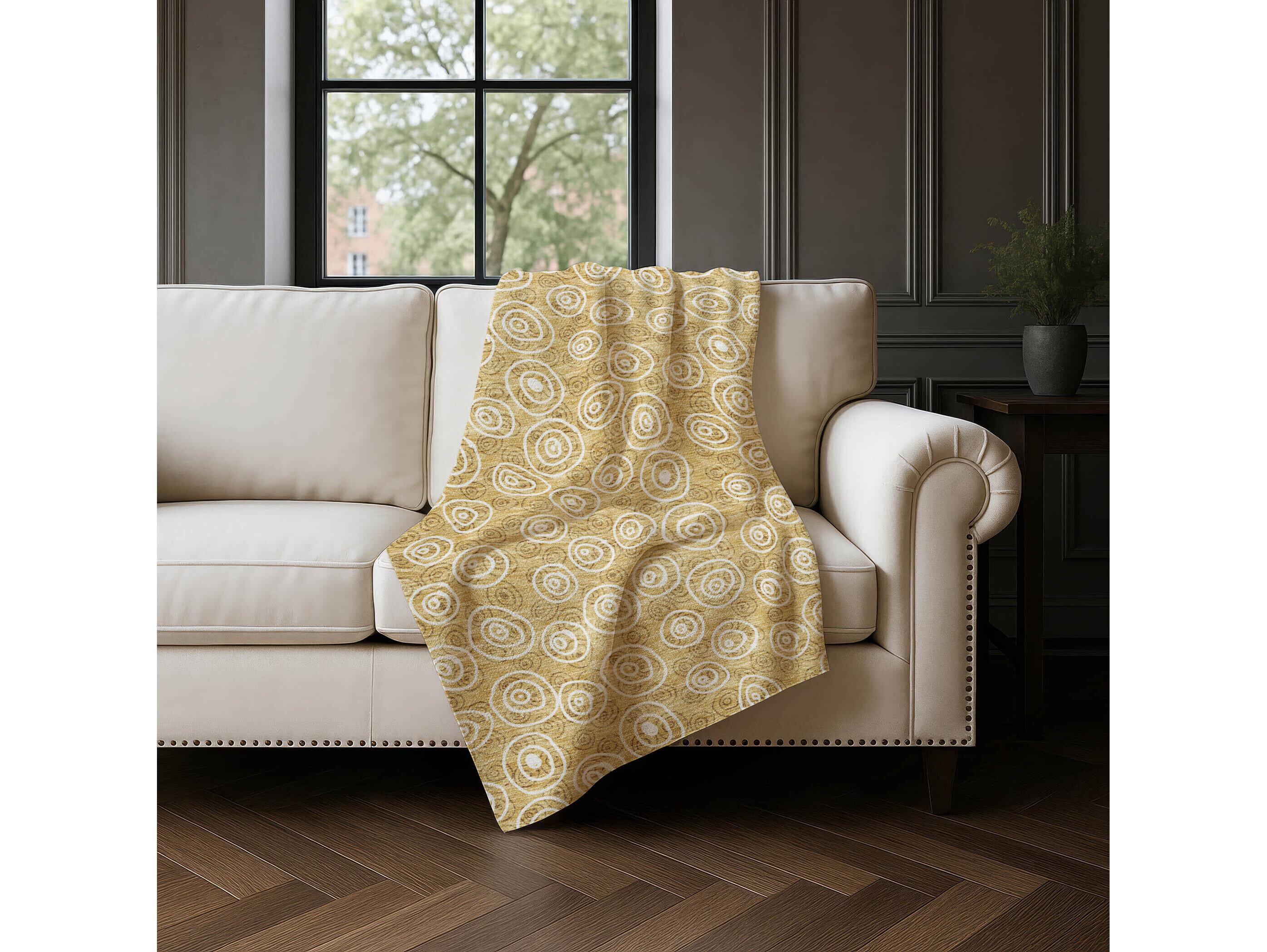 Dalyn Sherpa Gold Polyester Throw