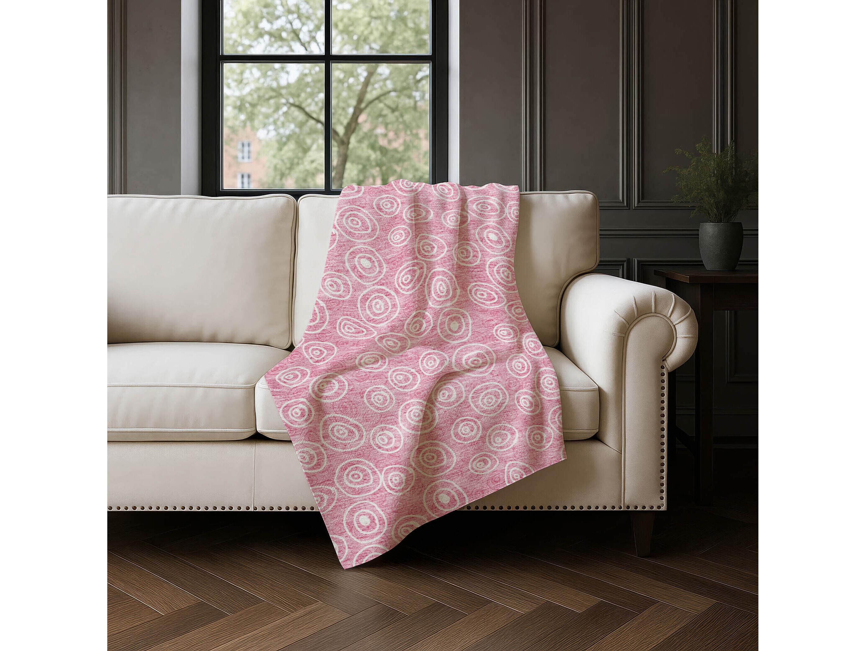 Dalyn Sherpa Pink Polyester Throw
