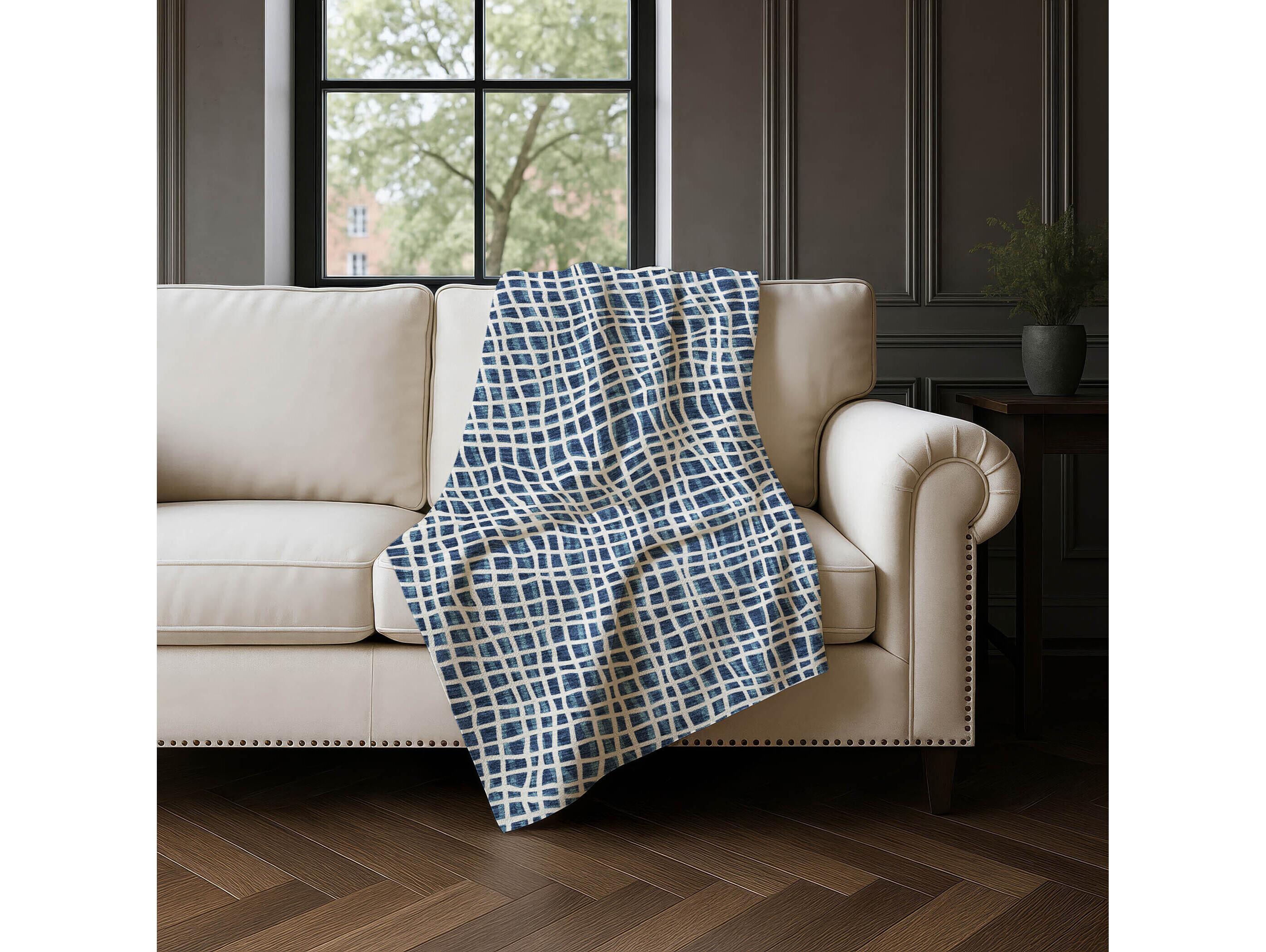 Dalyn Sherpa Blue Polyester Throw