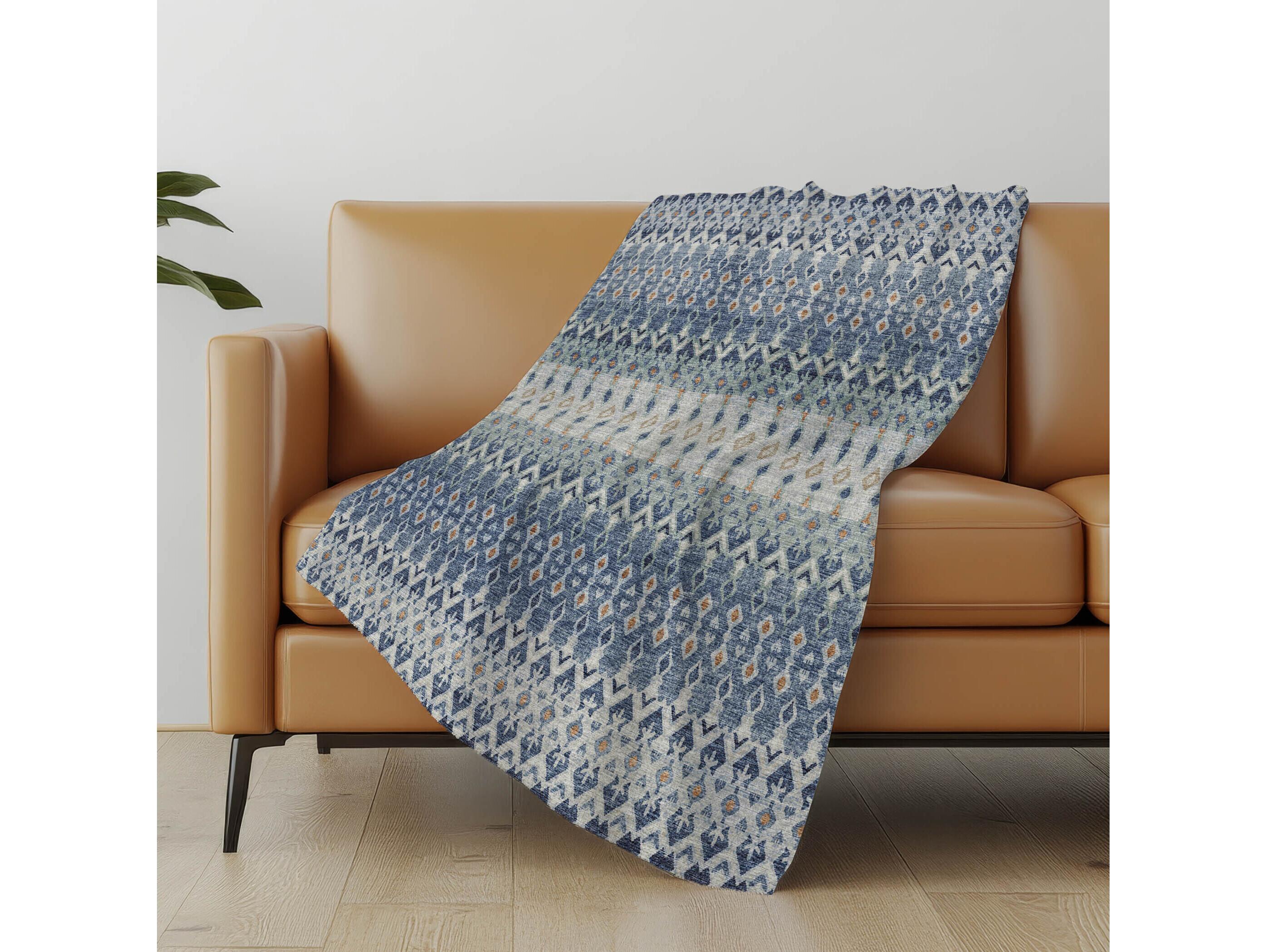 Dalyn Sherpa Blue Polyester Throw