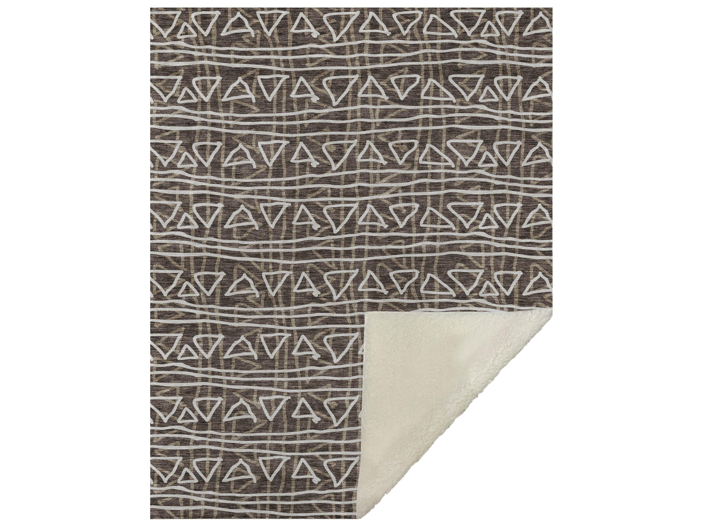Dalyn Sherpa Brown Polyester Throw