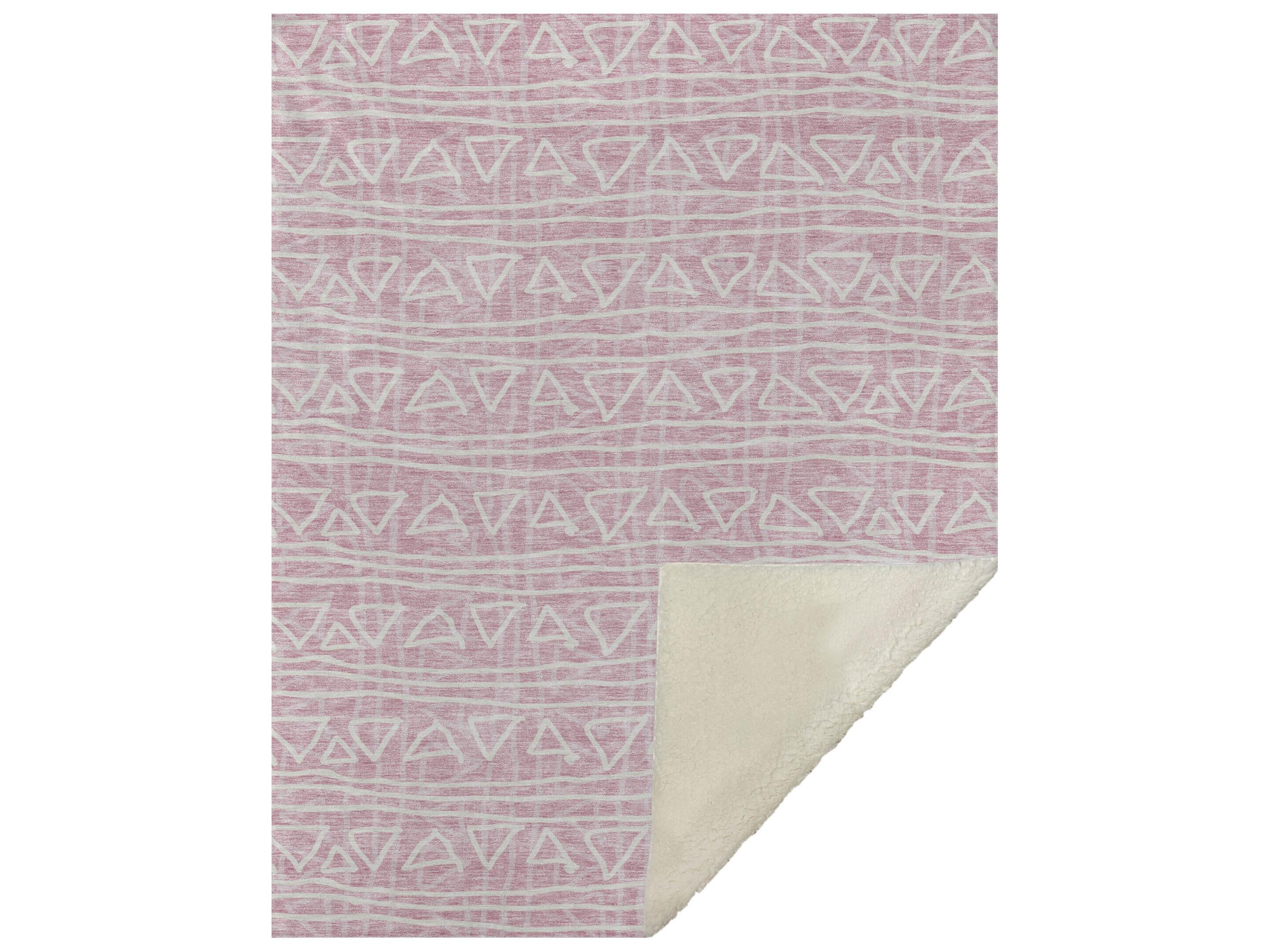 Dalyn Sherpa Pink Polyester Throw