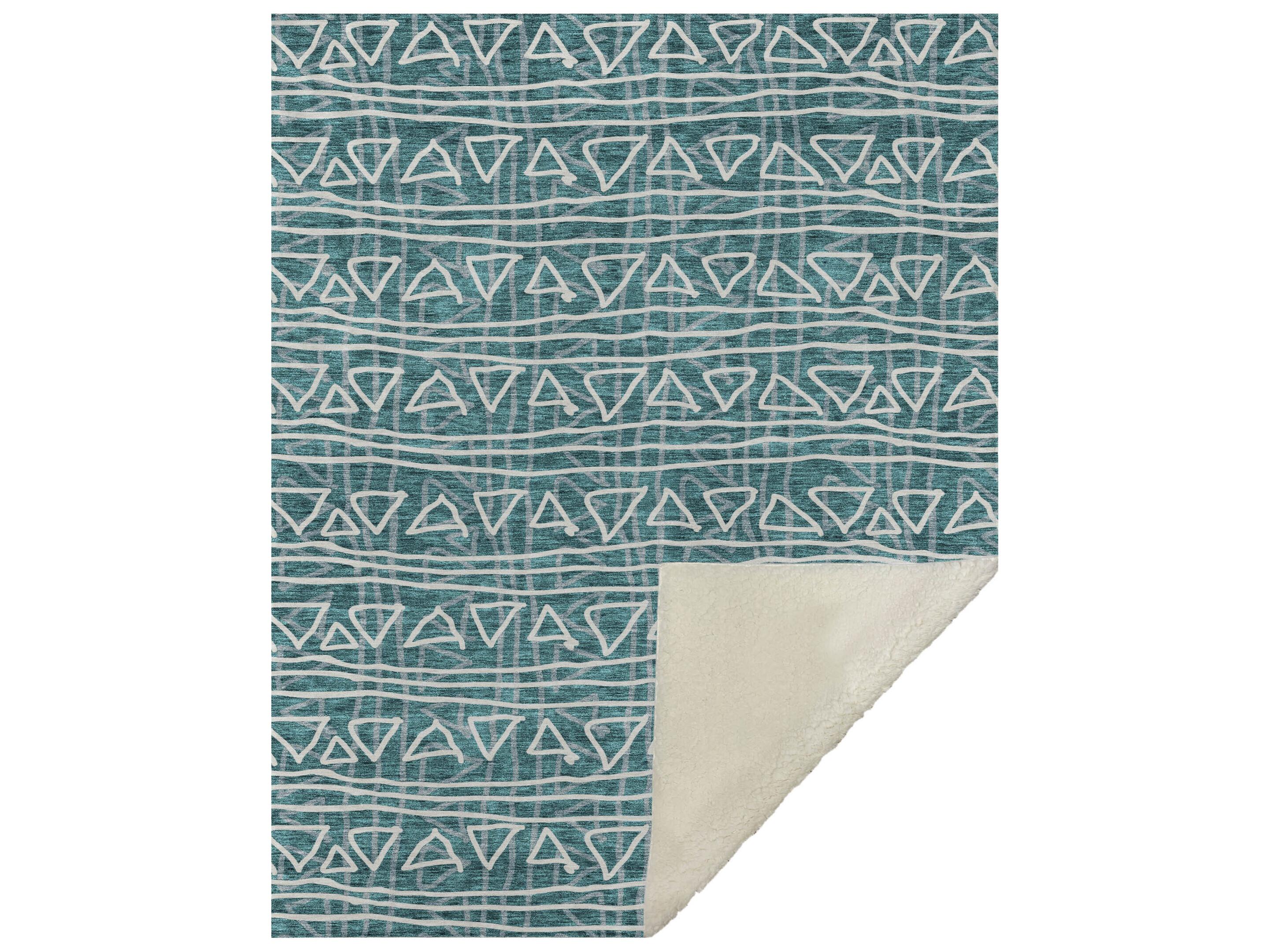 Dalyn Sherpa Teal Polyester Throw