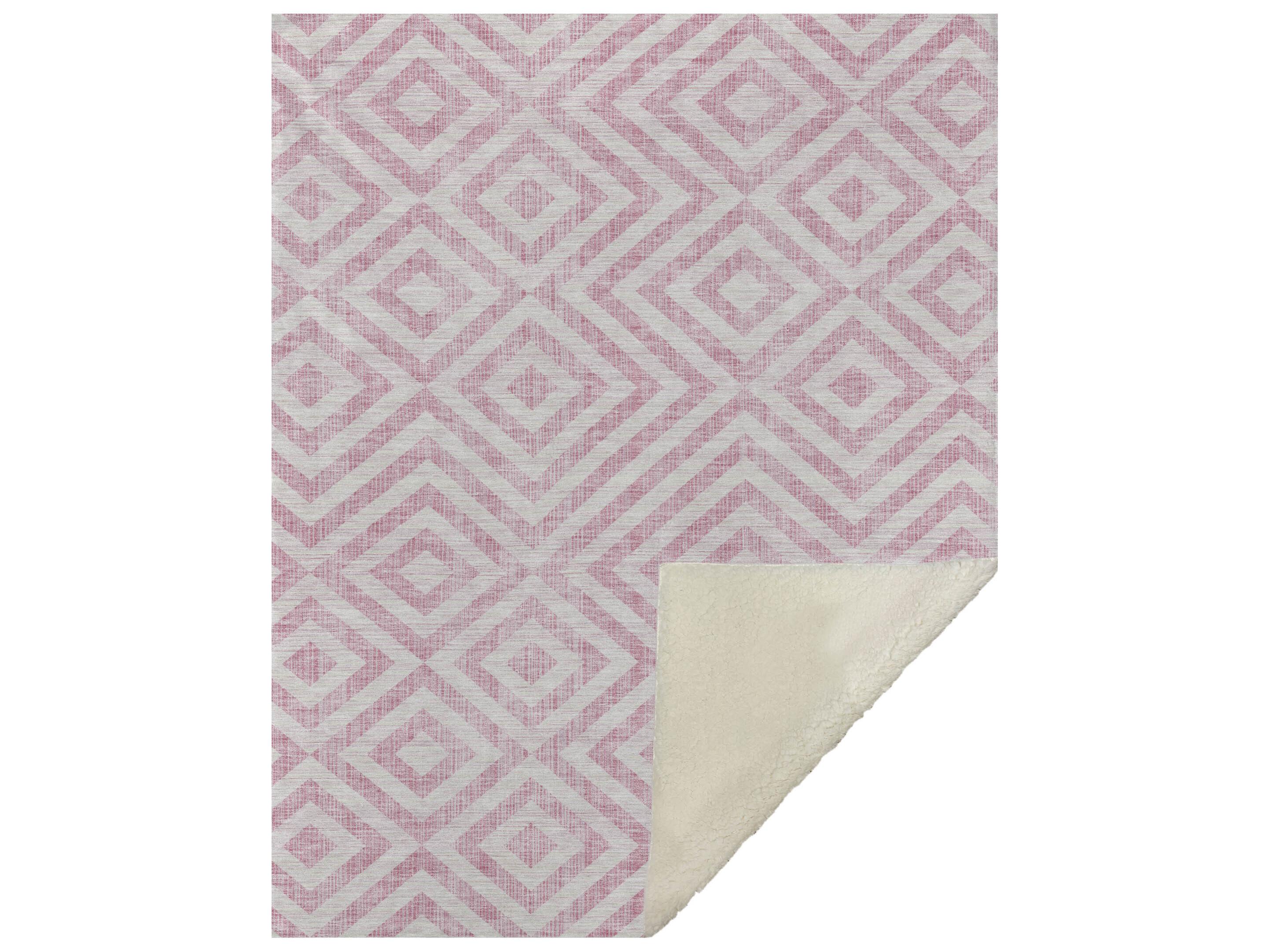 Dalyn Sherpa Pink Polyester Throw
