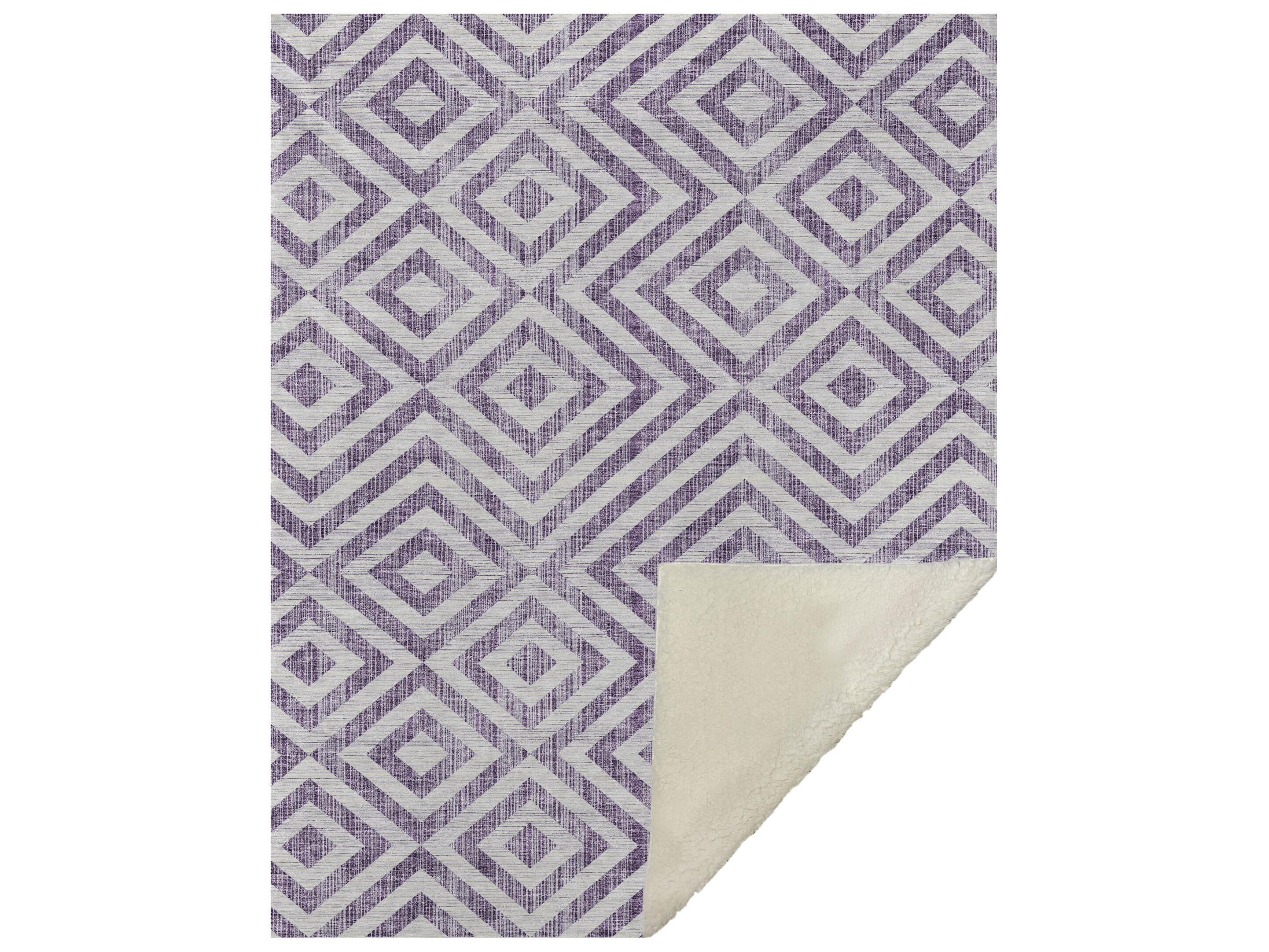 Dalyn Sherpa Purple Polyester Throw