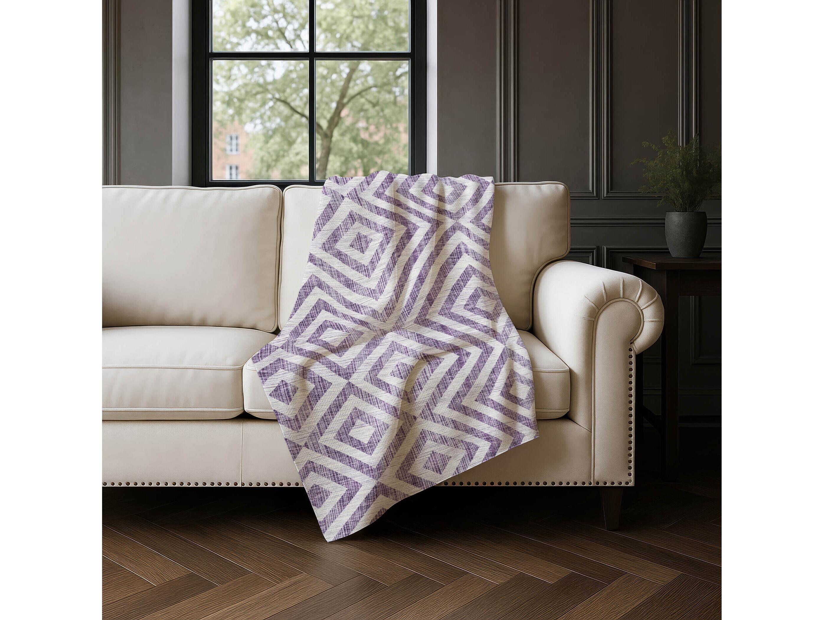 Dalyn Sherpa Purple Polyester Throw
