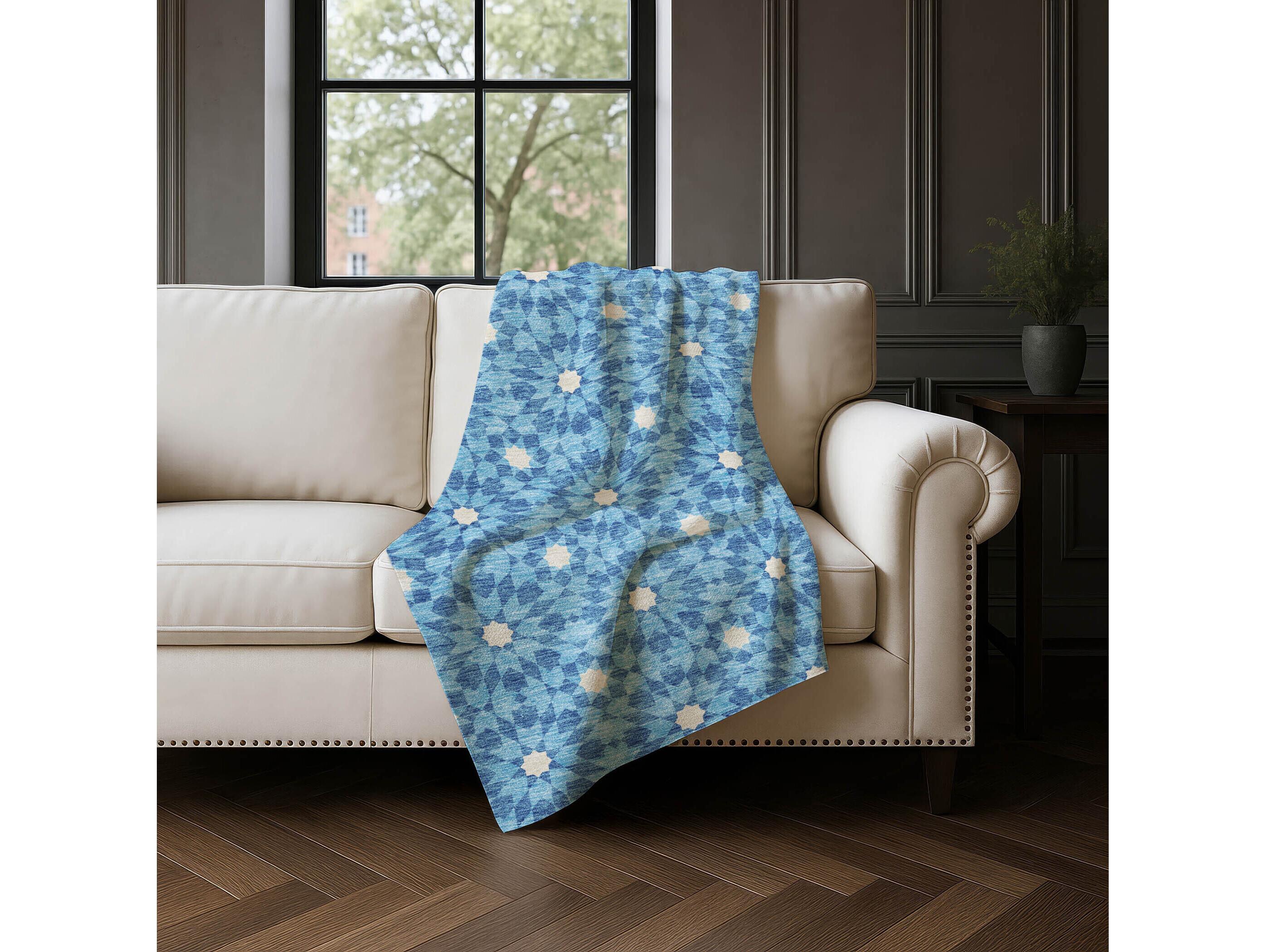 Dalyn Sherpa Blue Polyester Throw