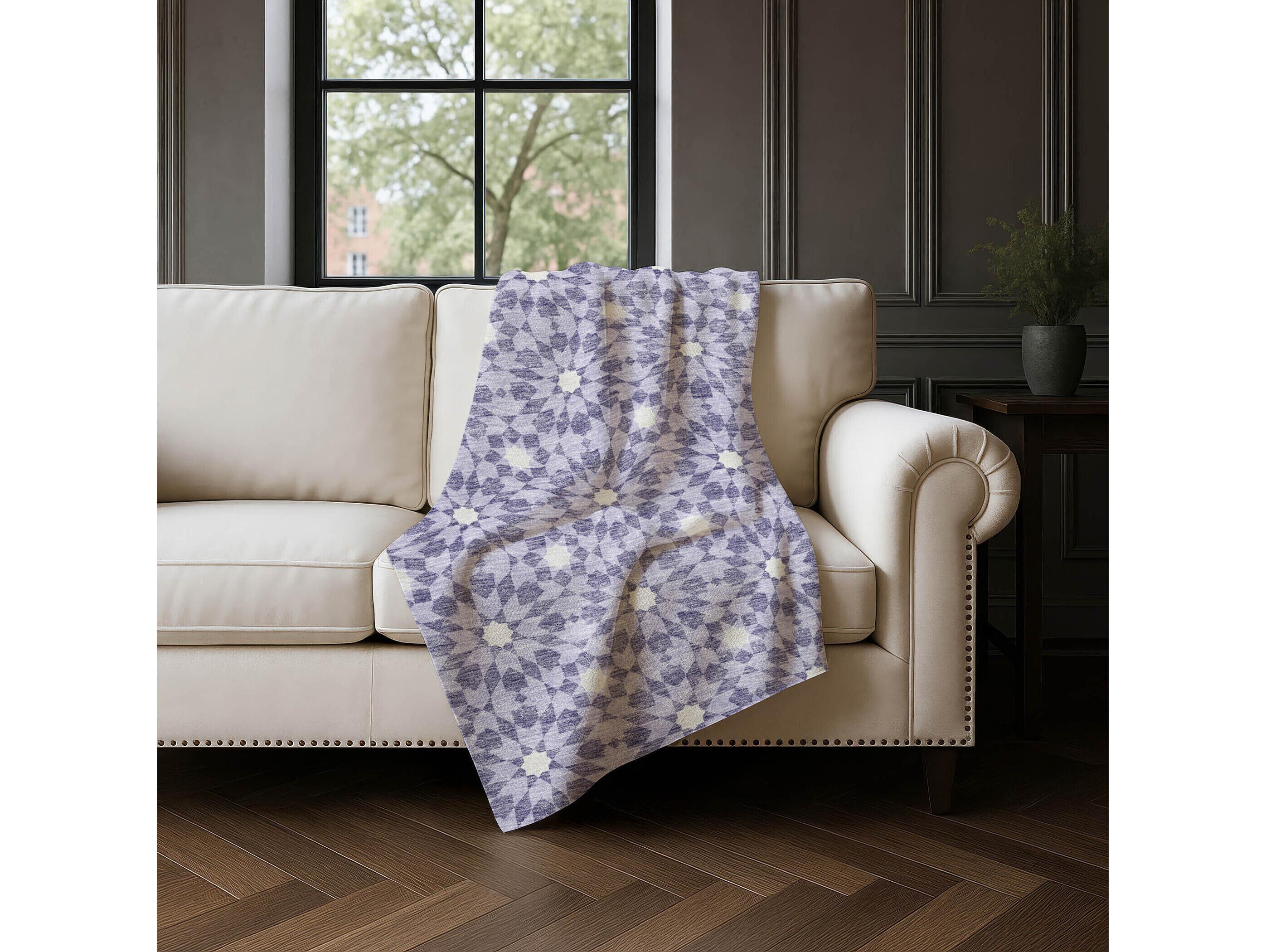 Dalyn Sherpa Purple Polyester Throw