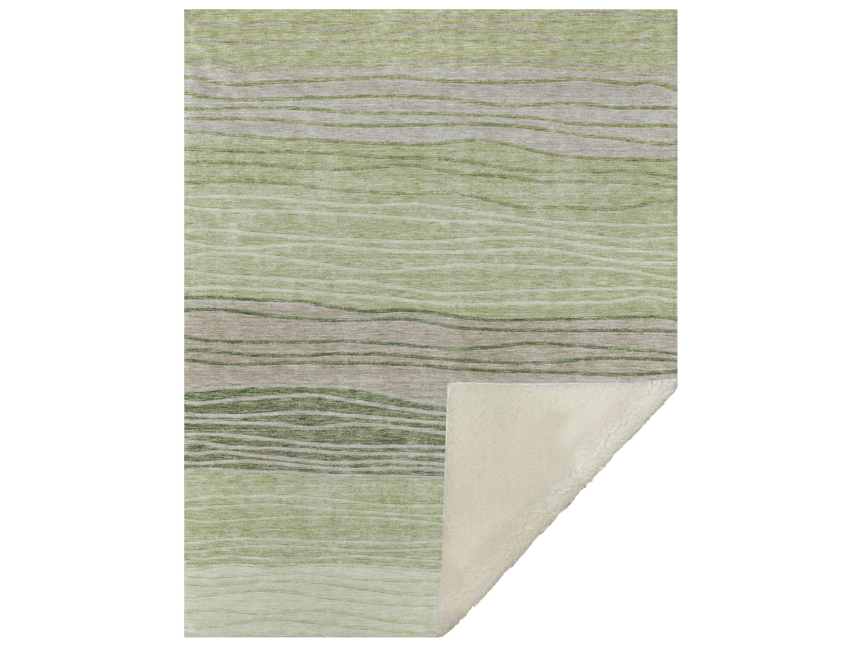 Dalyn Sherpa Green Polyester Throw