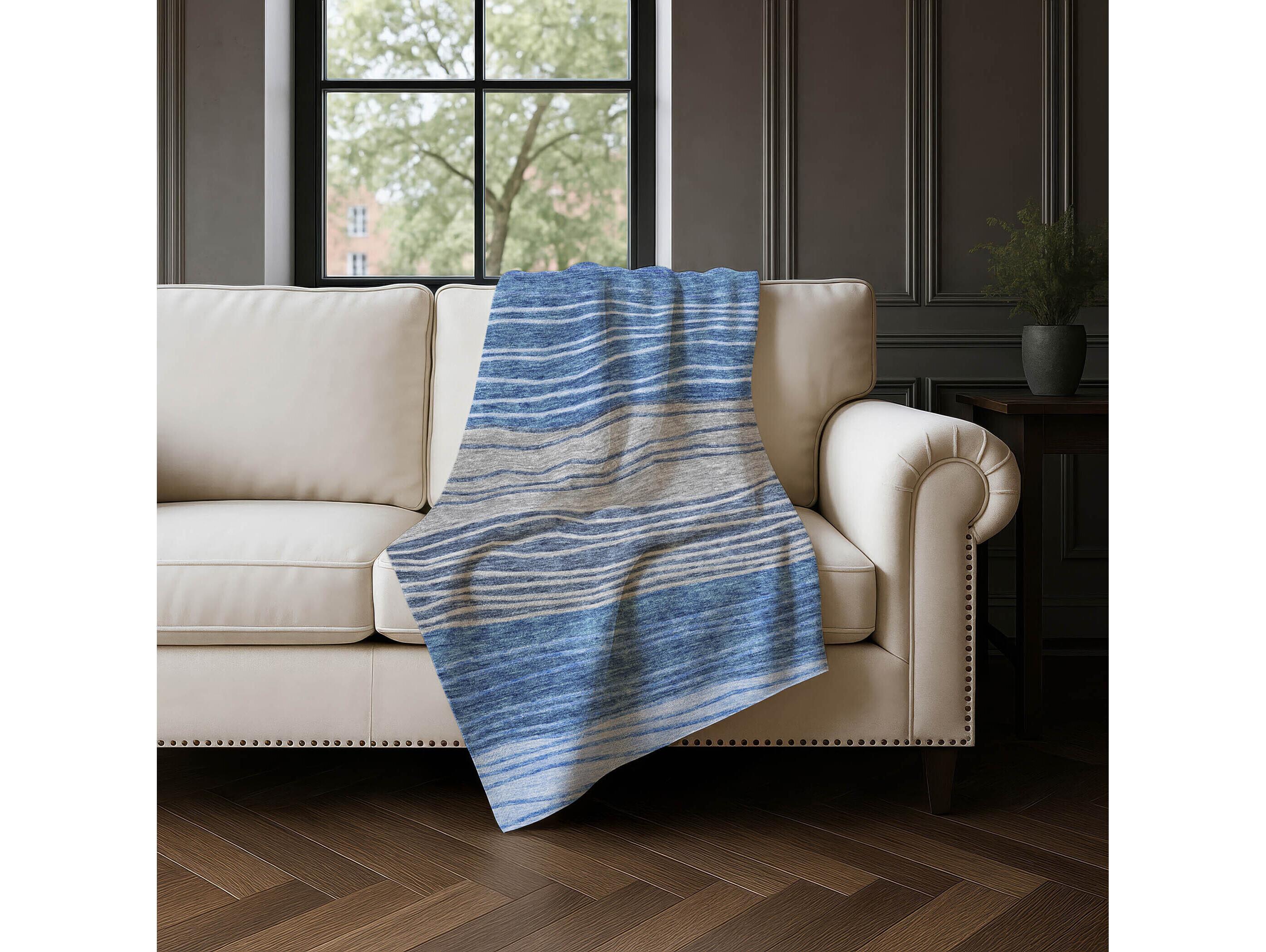Dalyn Sherpa Blue Polyester Throw