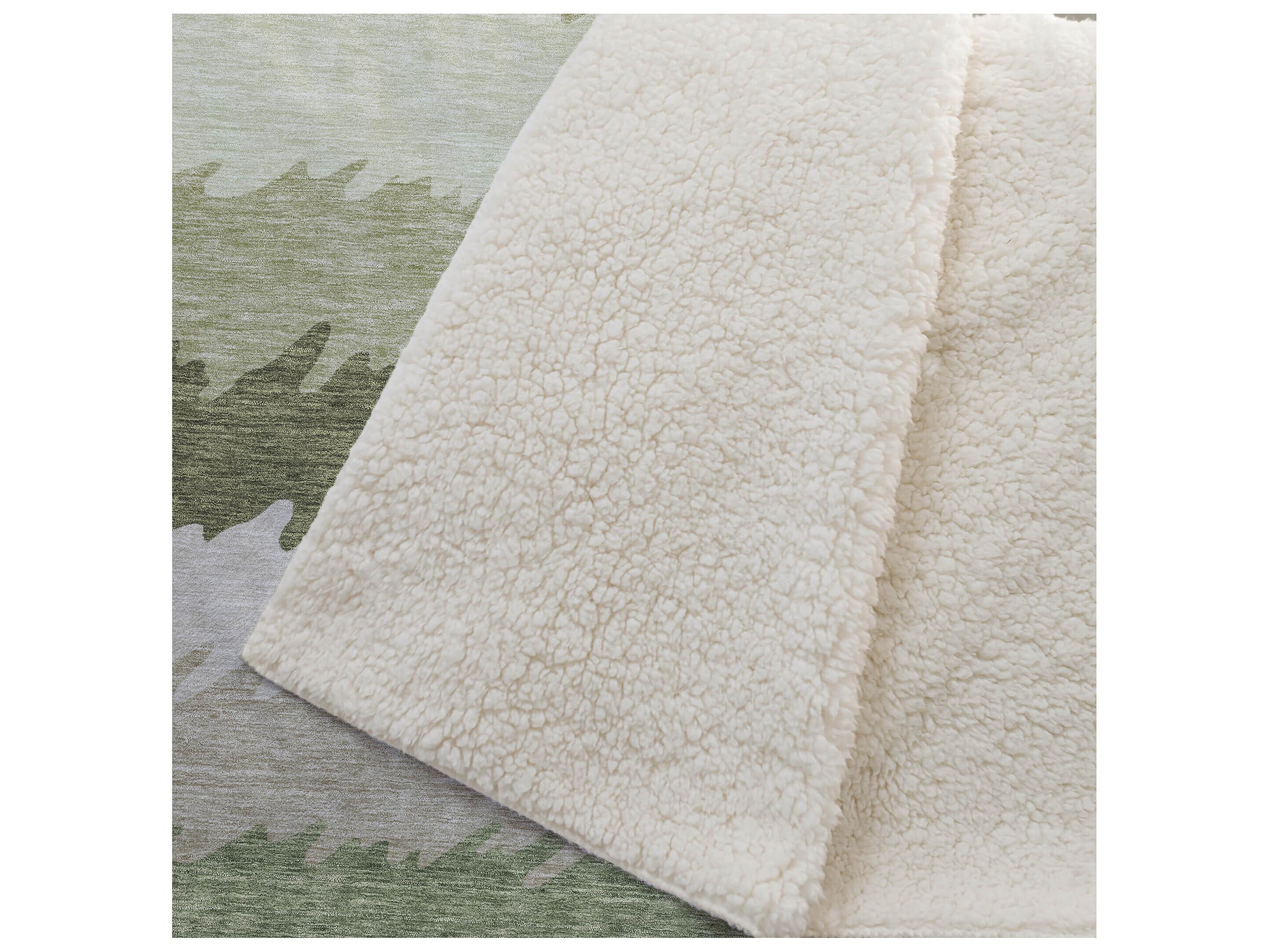 Dalyn Sherpa Green Polyester Throw