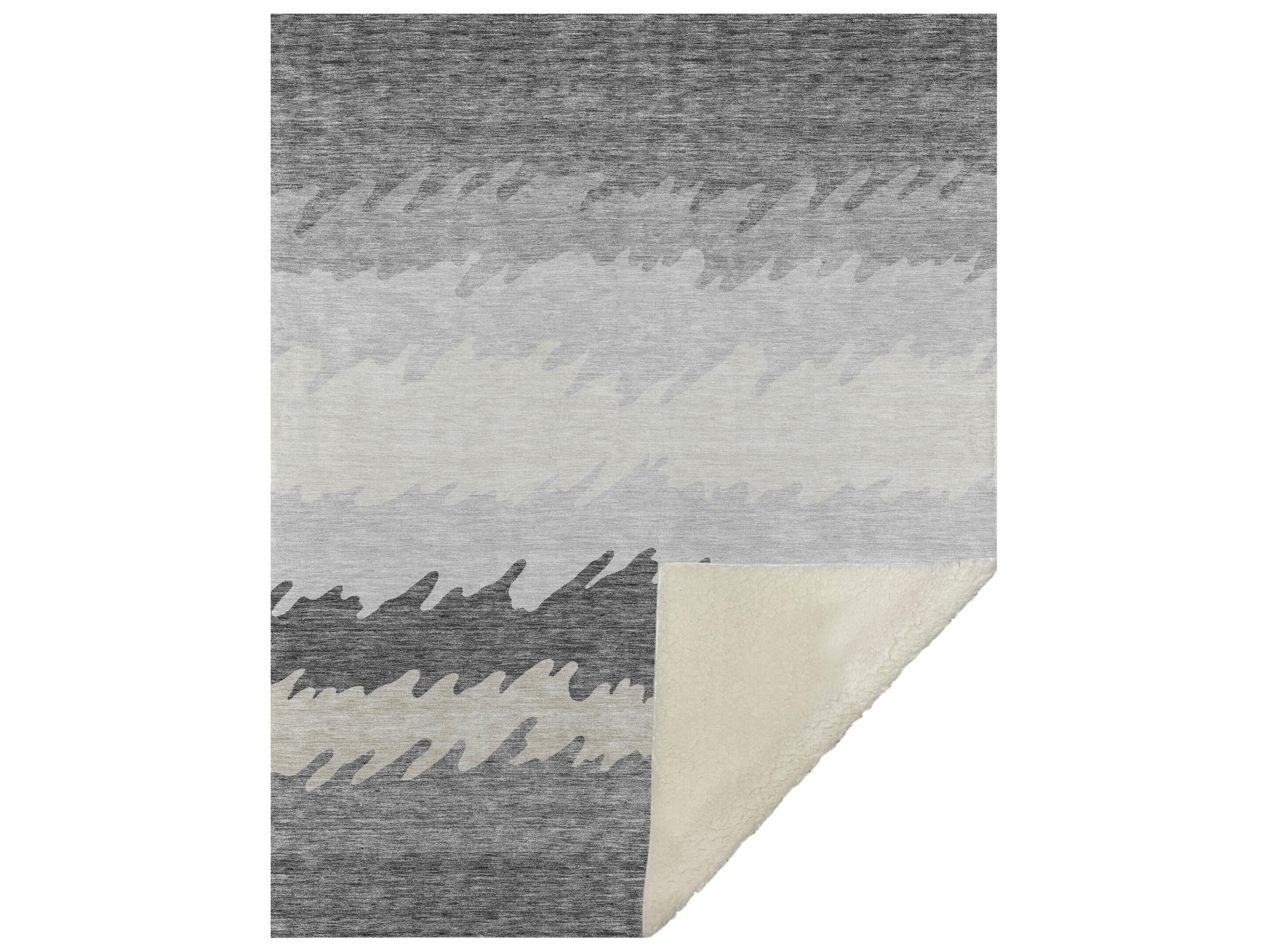 Dalyn Sherpa Gray Polyester Throw
