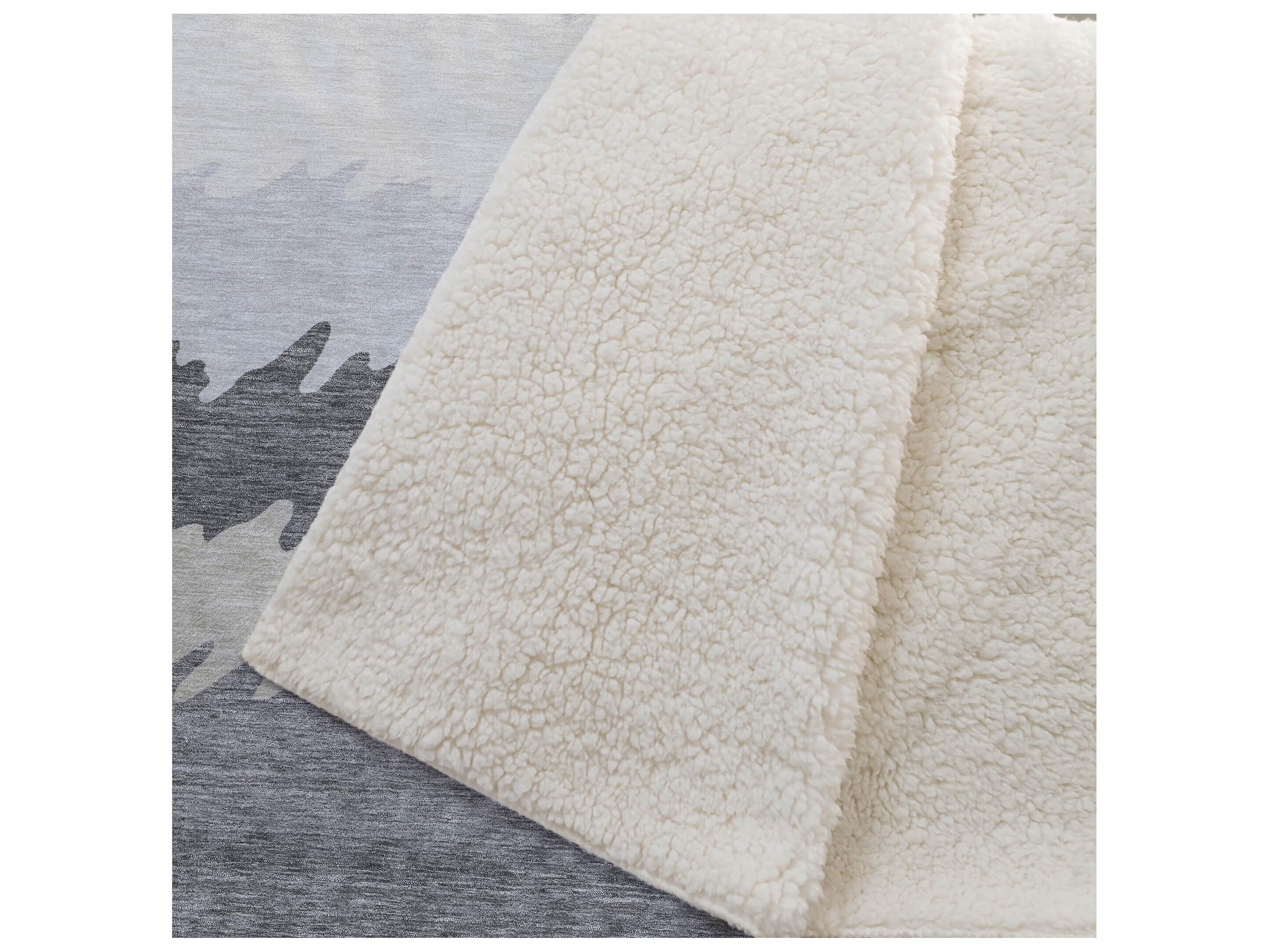 Dalyn Sherpa Gray Polyester Throw