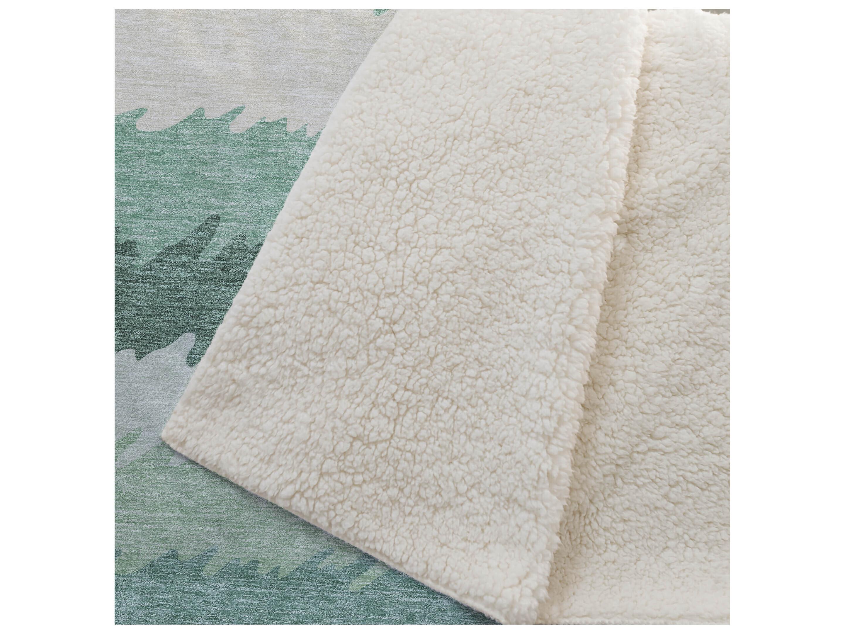 Dalyn Sherpa Green Polyester Throw