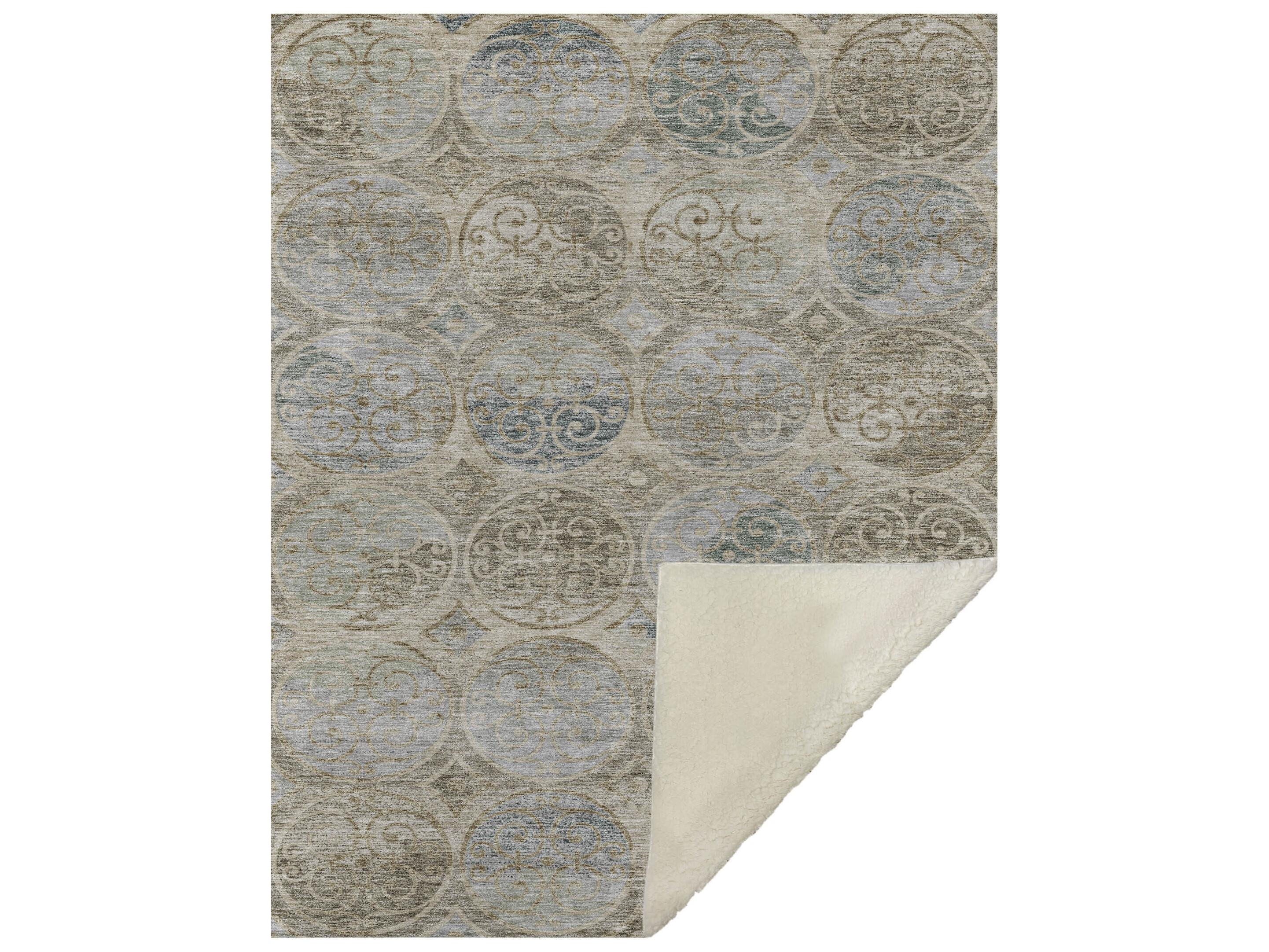 Dalyn Sherpa Brown Polyester Throw