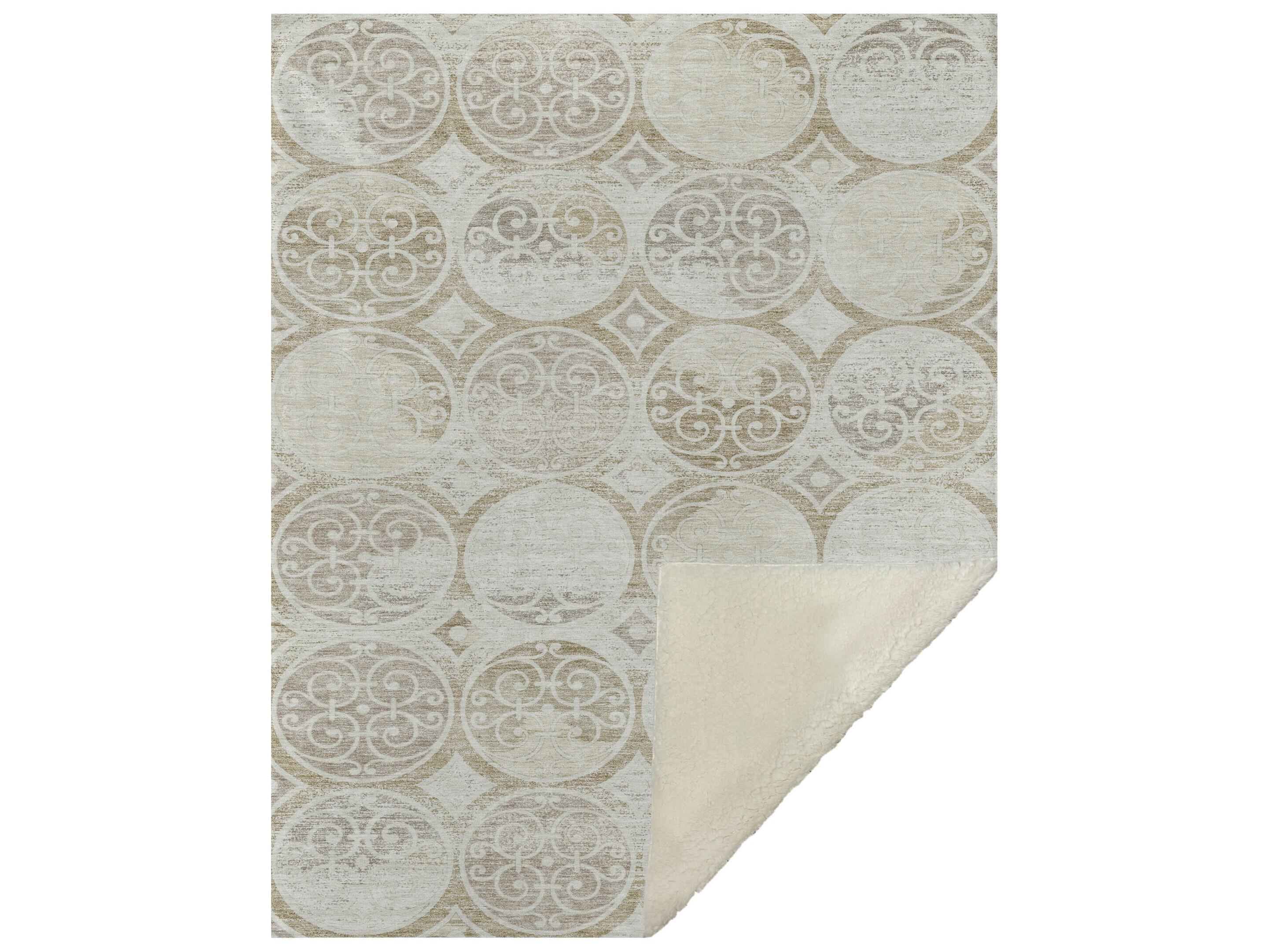 Dalyn Sherpa Ivory Polyester Throw