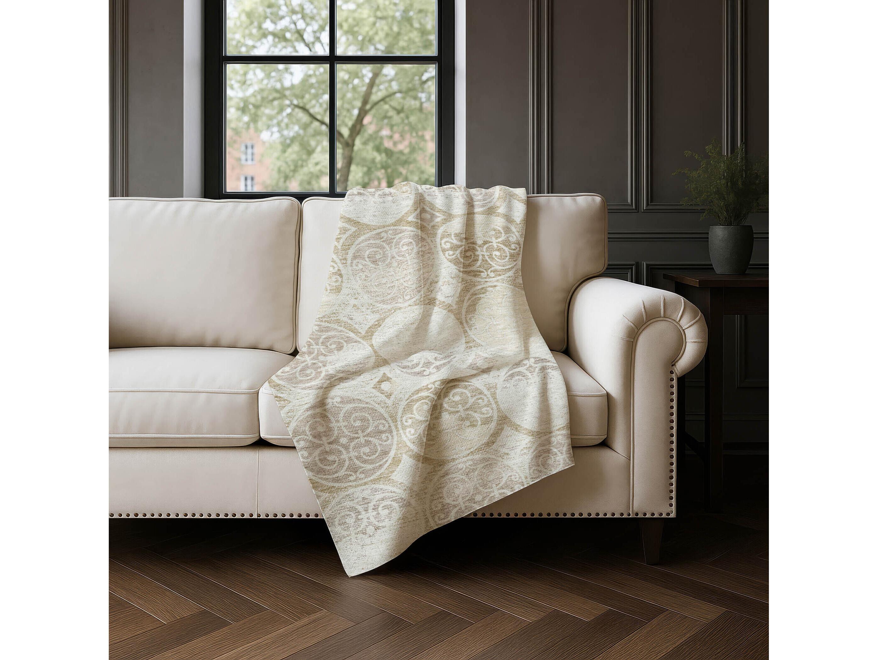 Dalyn Sherpa Ivory Polyester Throw
