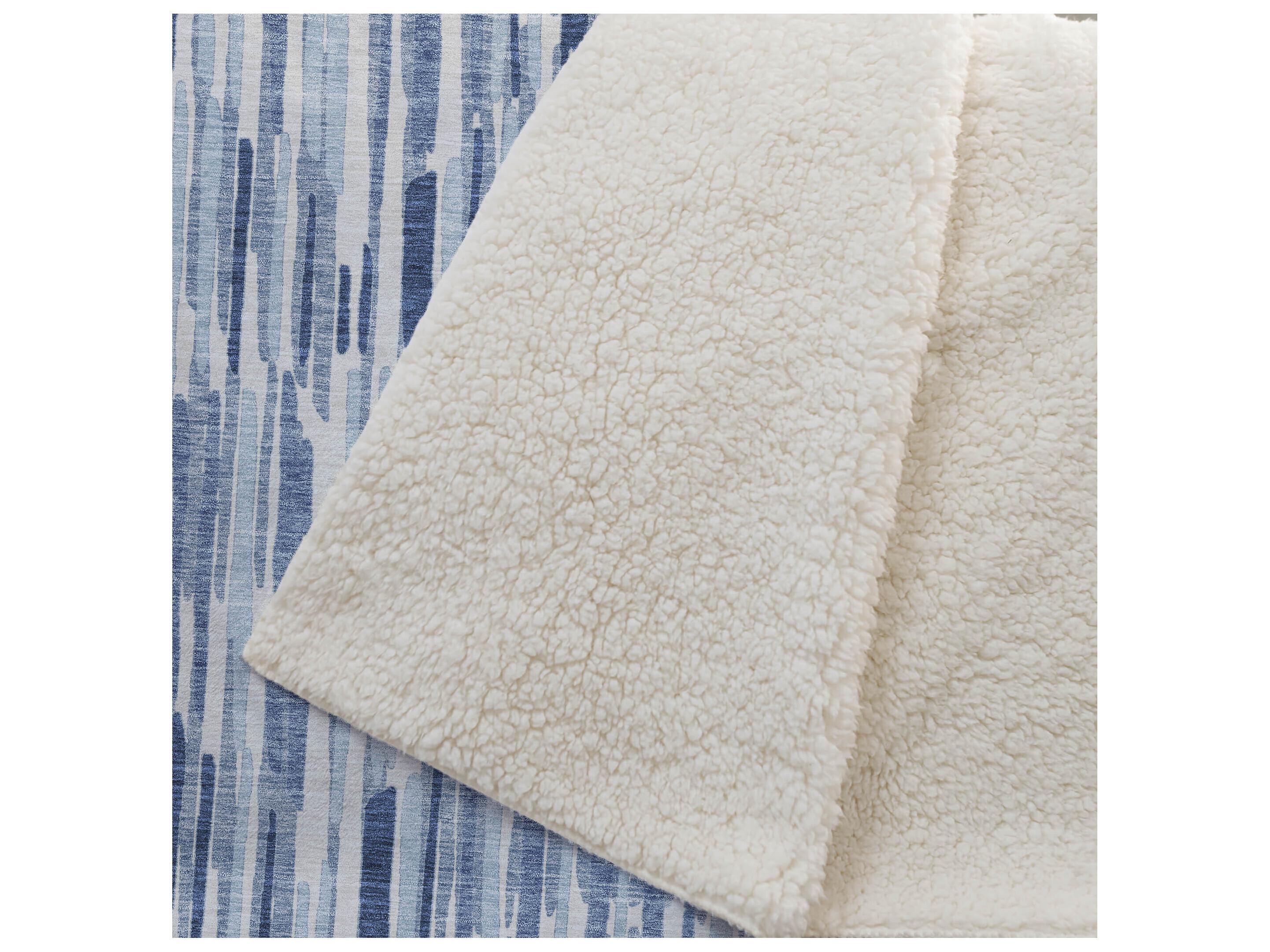 Dalyn Sherpa Blue Polyester Throw