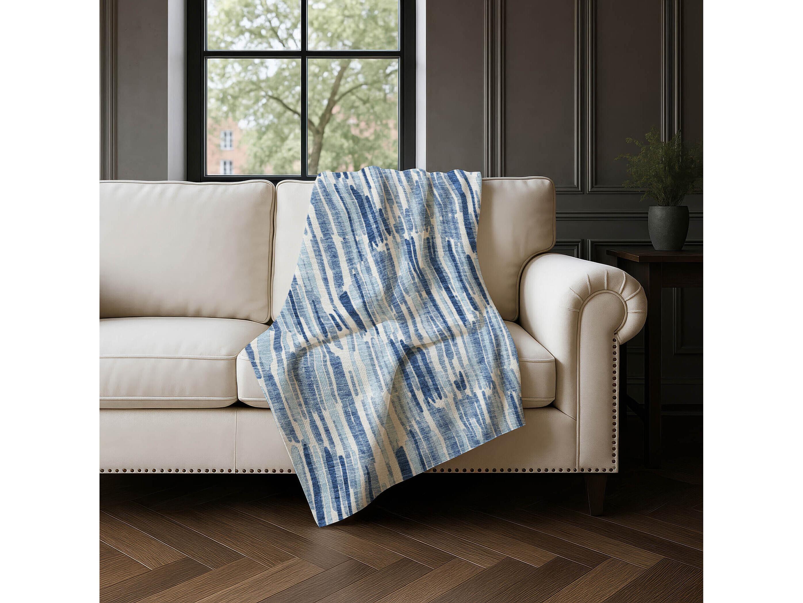 Dalyn Sherpa Blue Polyester Throw