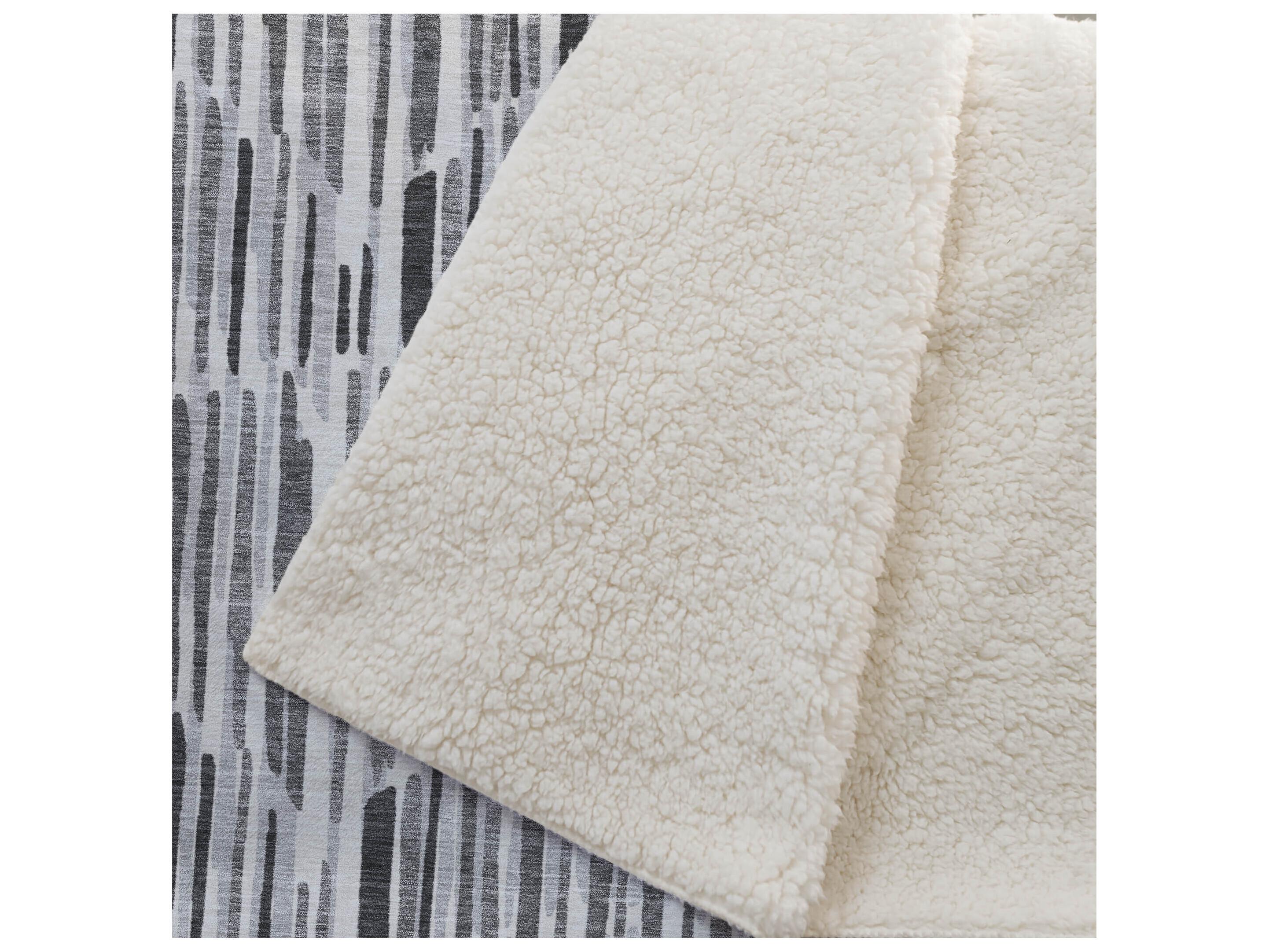 Dalyn Sherpa Gray Polyester Throw