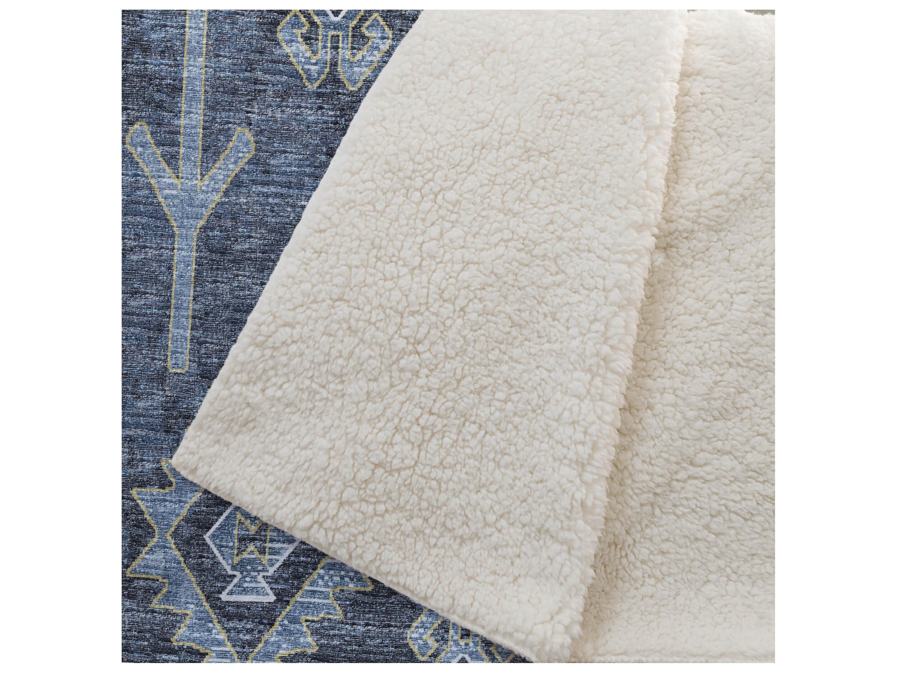 Dalyn Sherpa Blue Polyester Throw