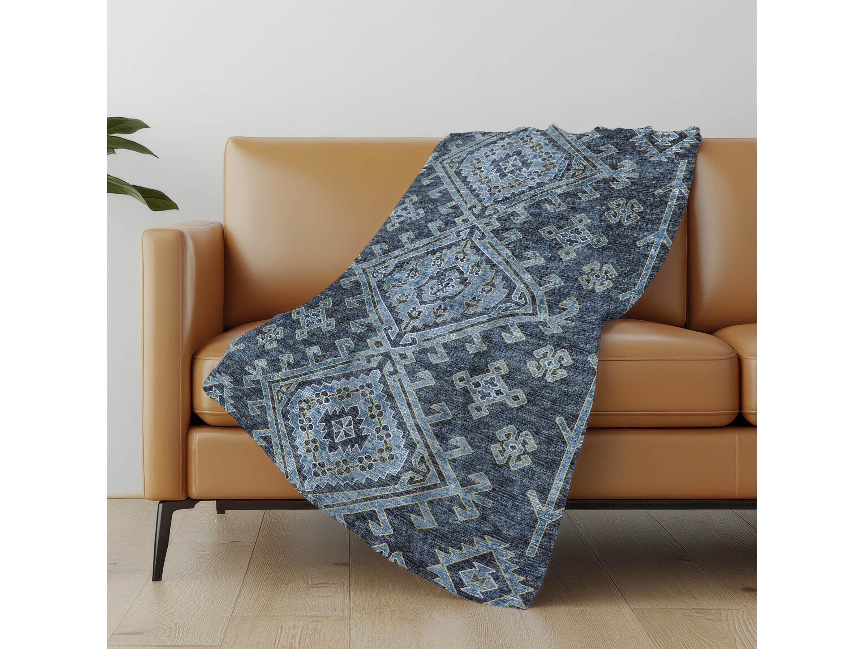 Dalyn Sherpa Blue Polyester Throw