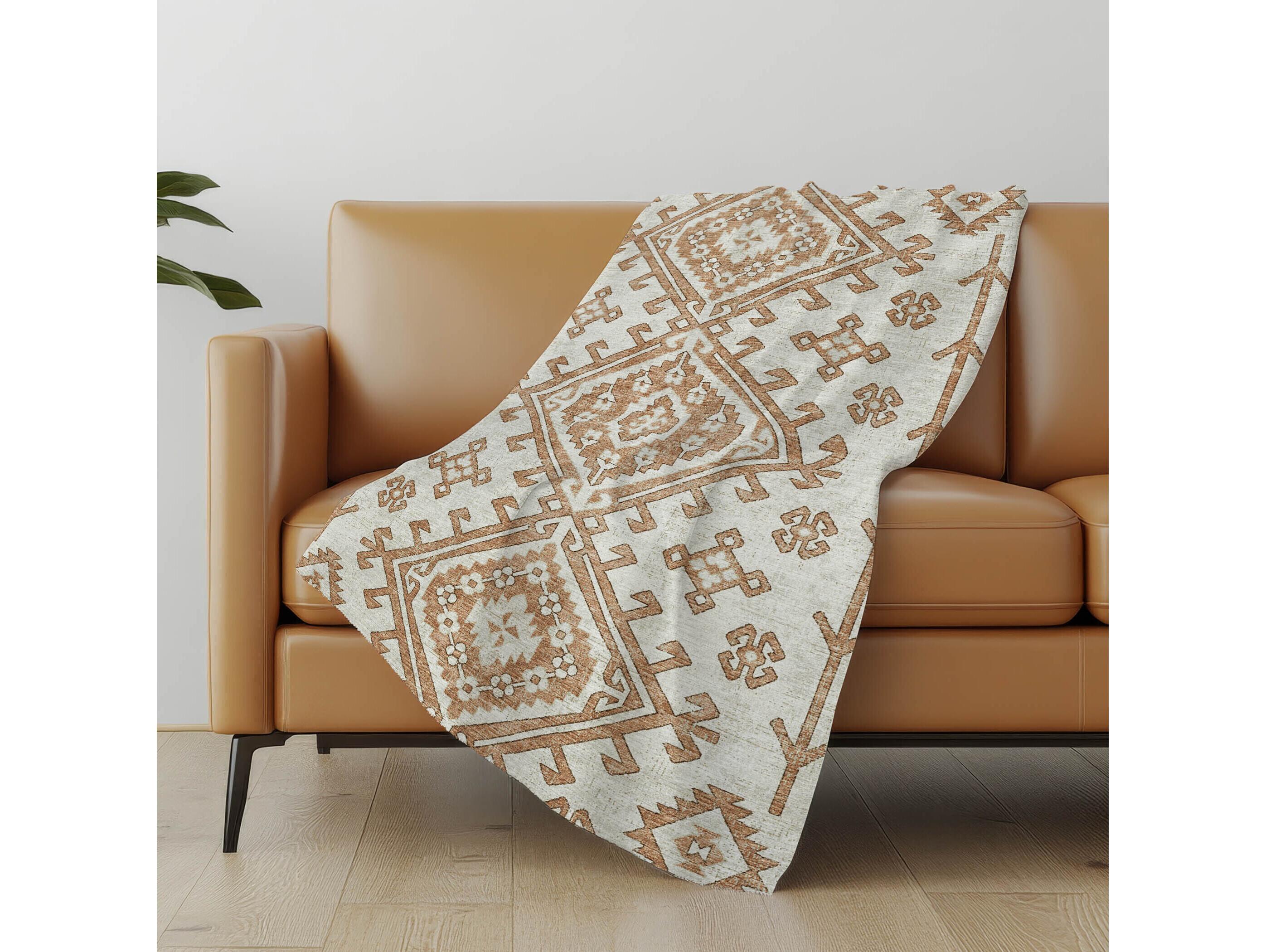 Dalyn Sherpa Orange Polyester Throw