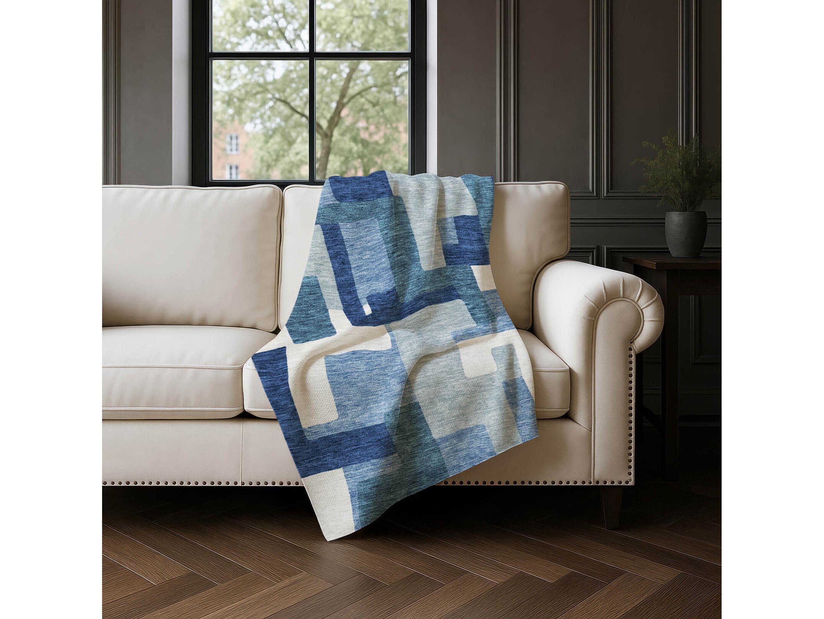 Dalyn Sherpa Blue Polyester Throw