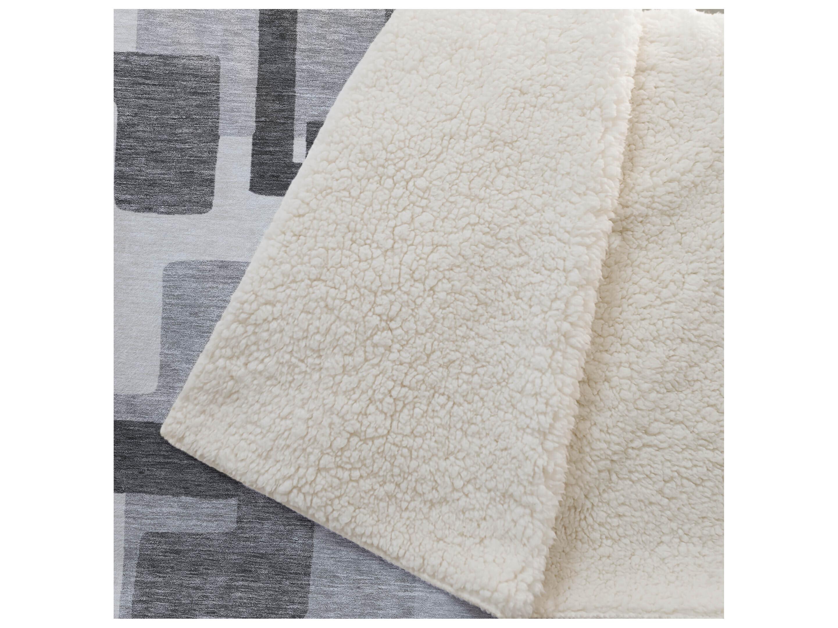 Dalyn Sherpa Gray Polyester Throw