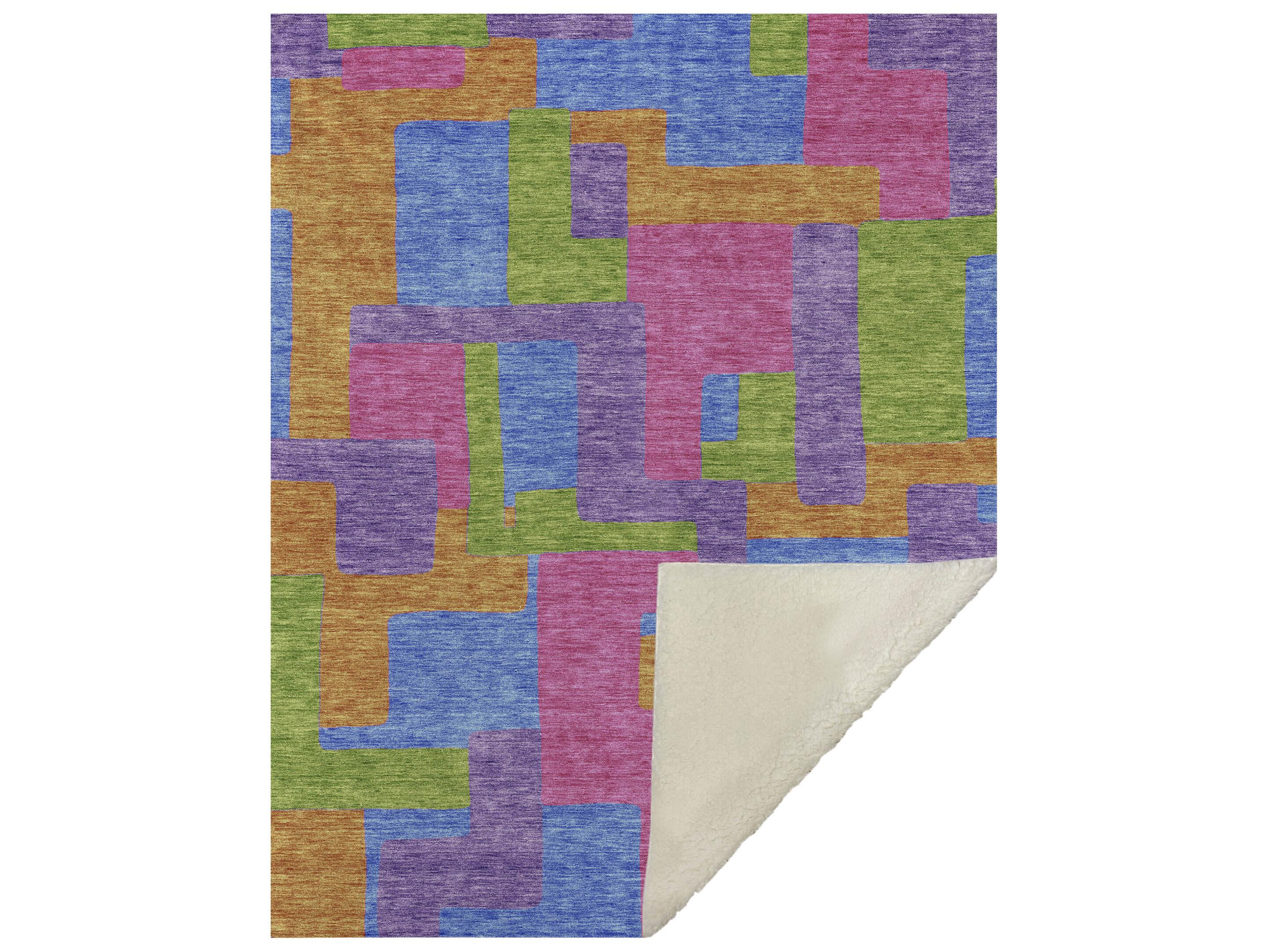 Dalyn Sherpa Purple Polyester Throw