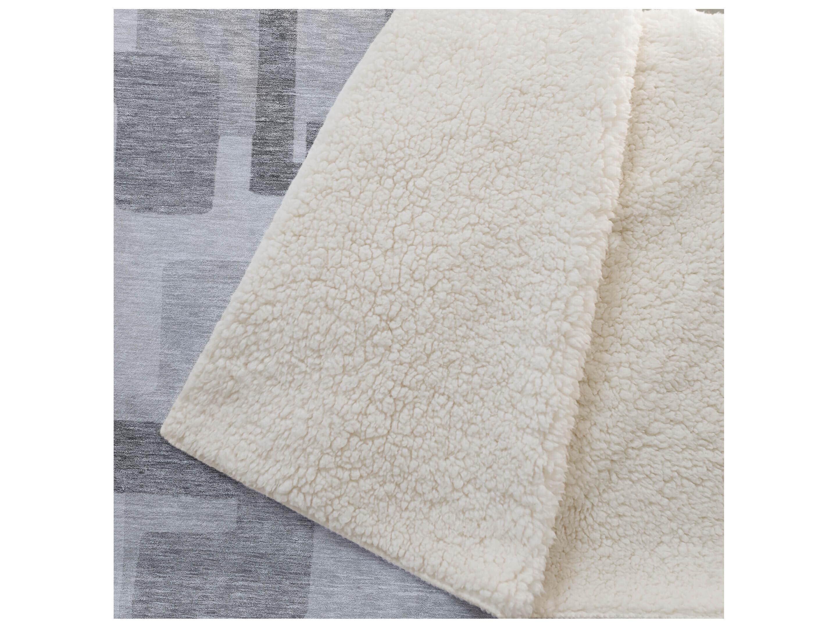 Dalyn Sherpa Gray Polyester Throw