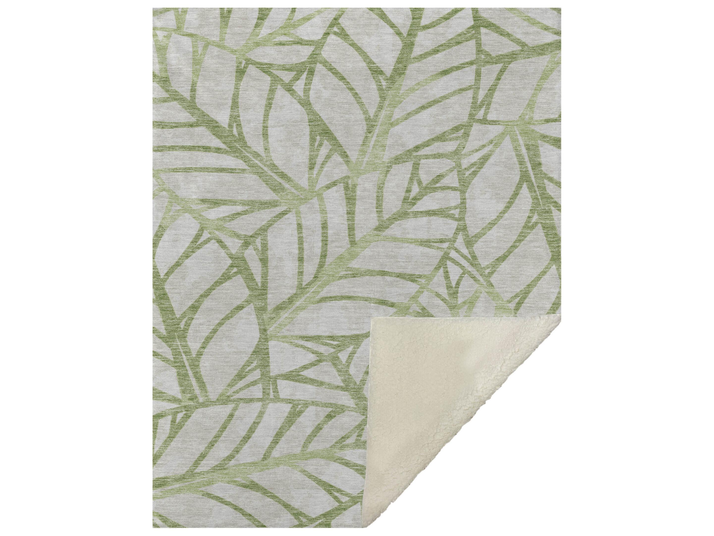 Dalyn Sherpa Green Polyester Throw