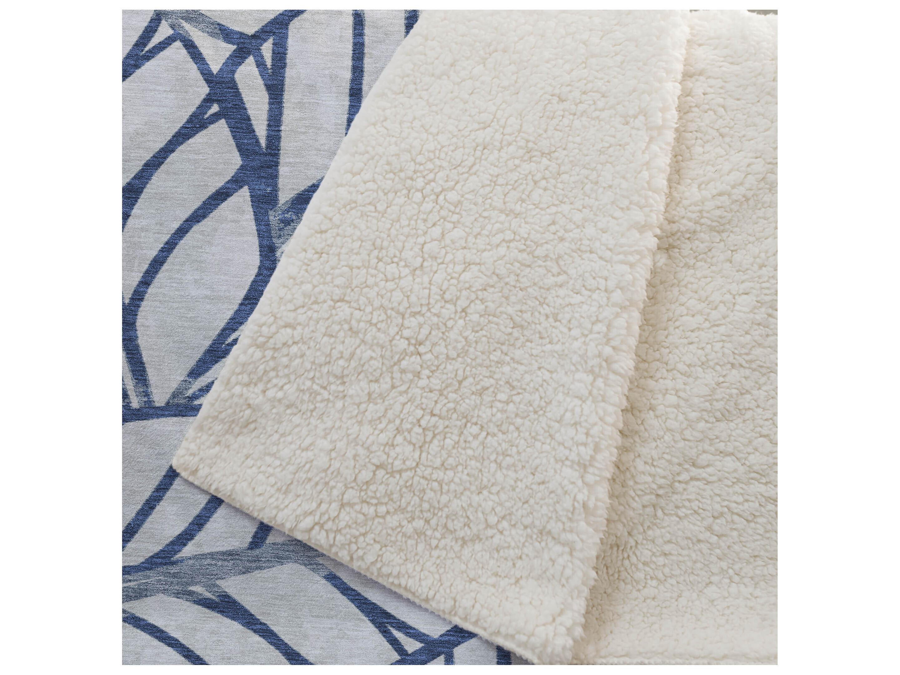 Dalyn Sherpa Blue Polyester Throw