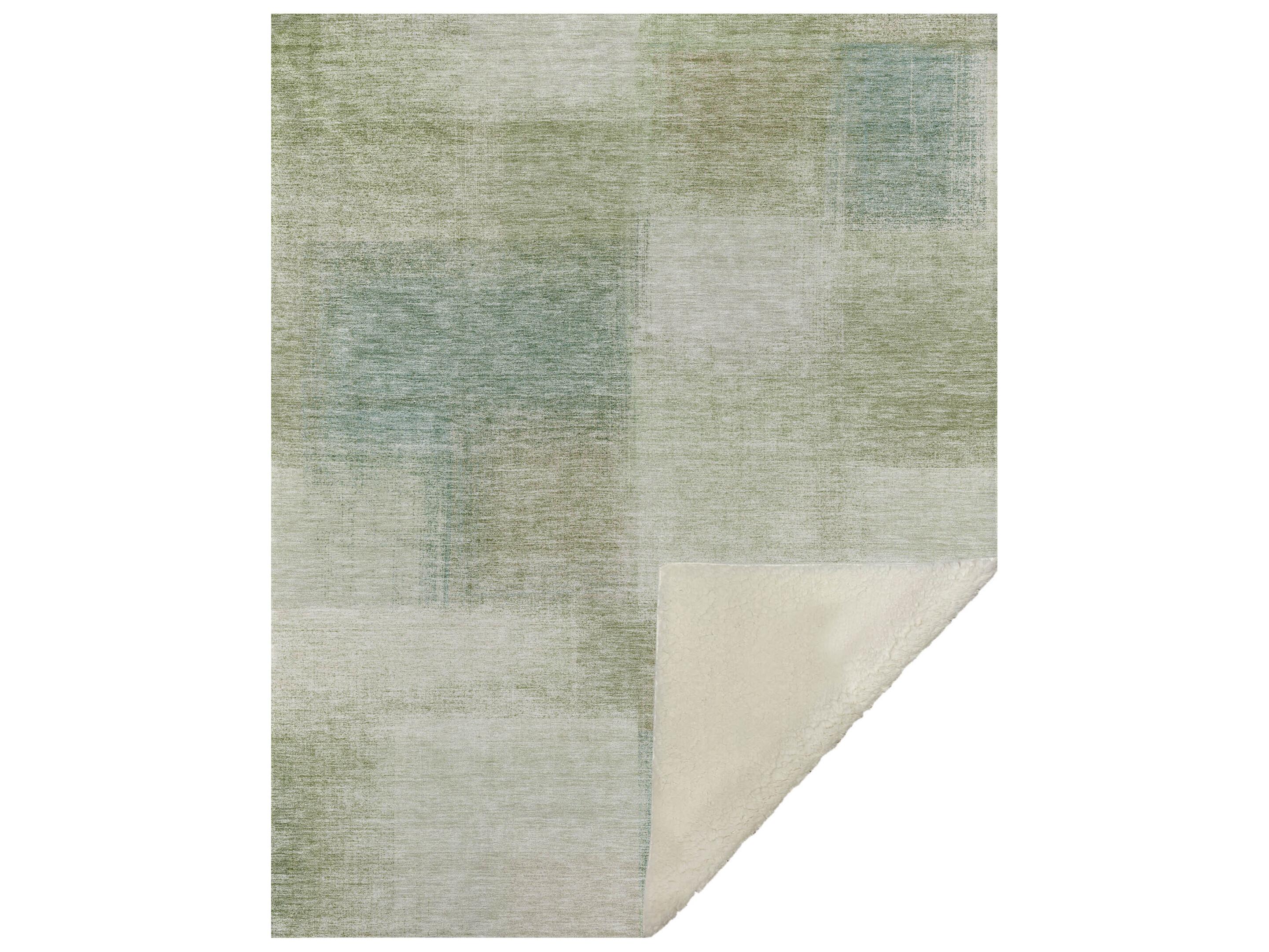 Dalyn Sherpa Green Polyester Throw