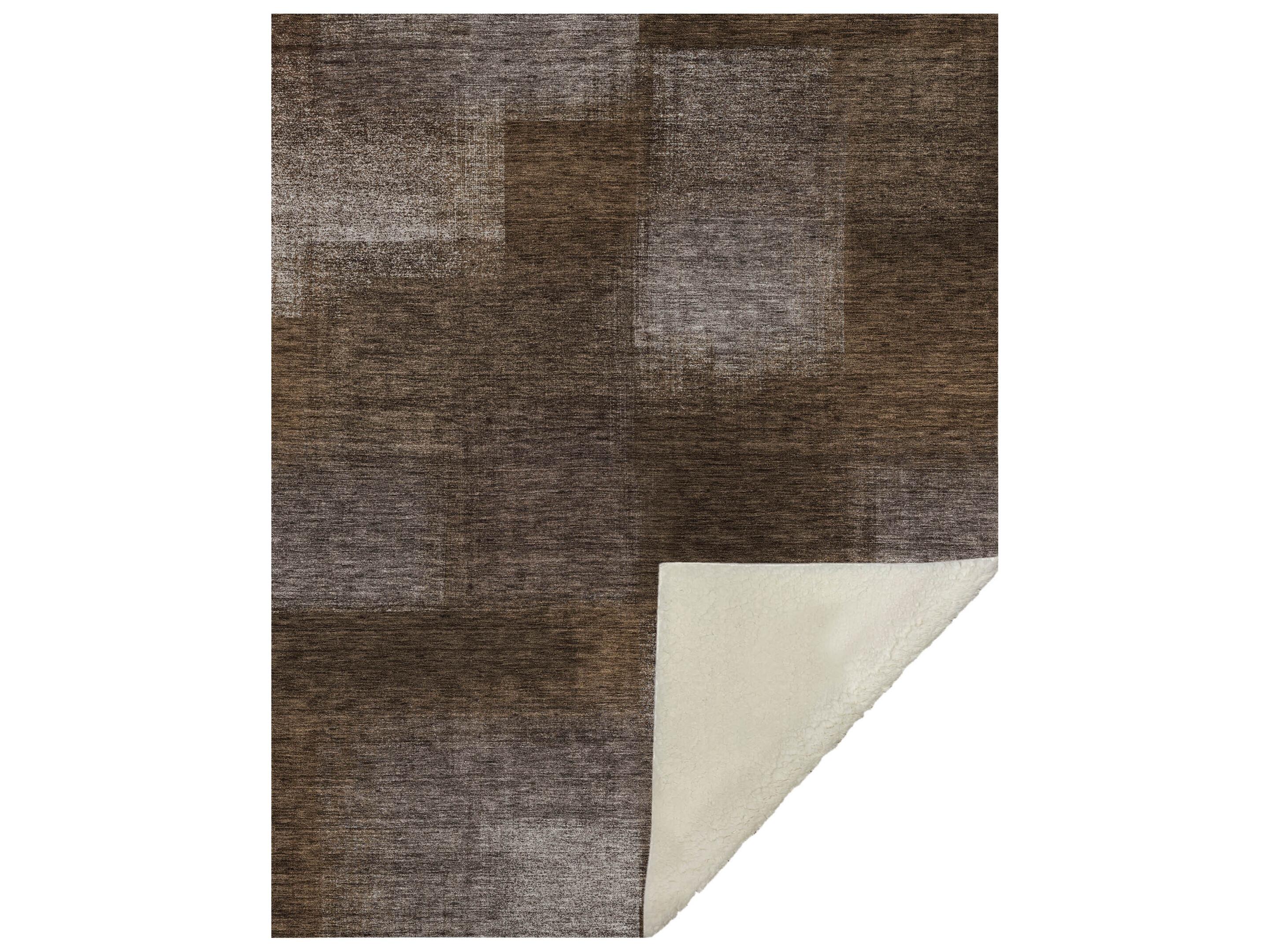 Dalyn Sherpa Brown Polyester Throw