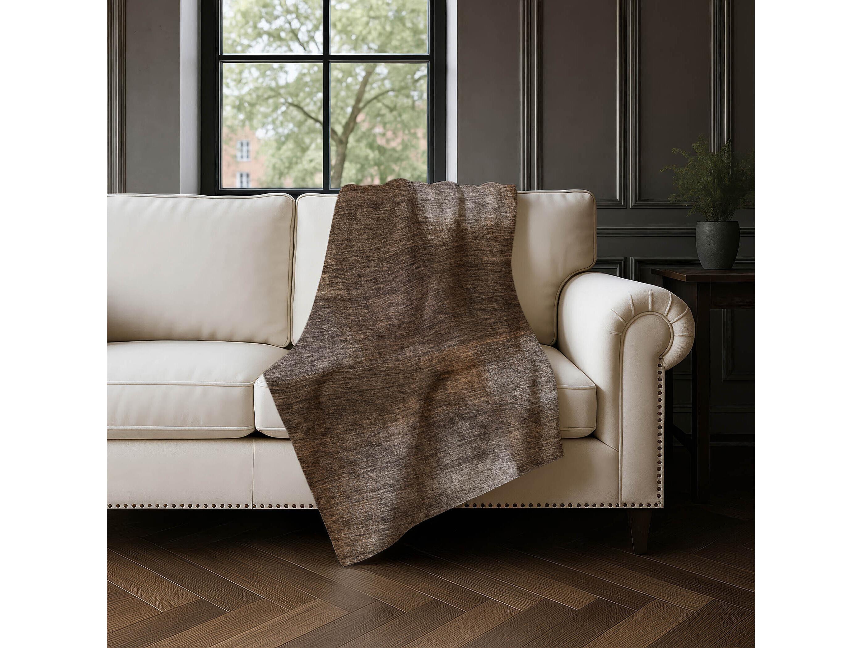 Dalyn Sherpa Brown Polyester Throw