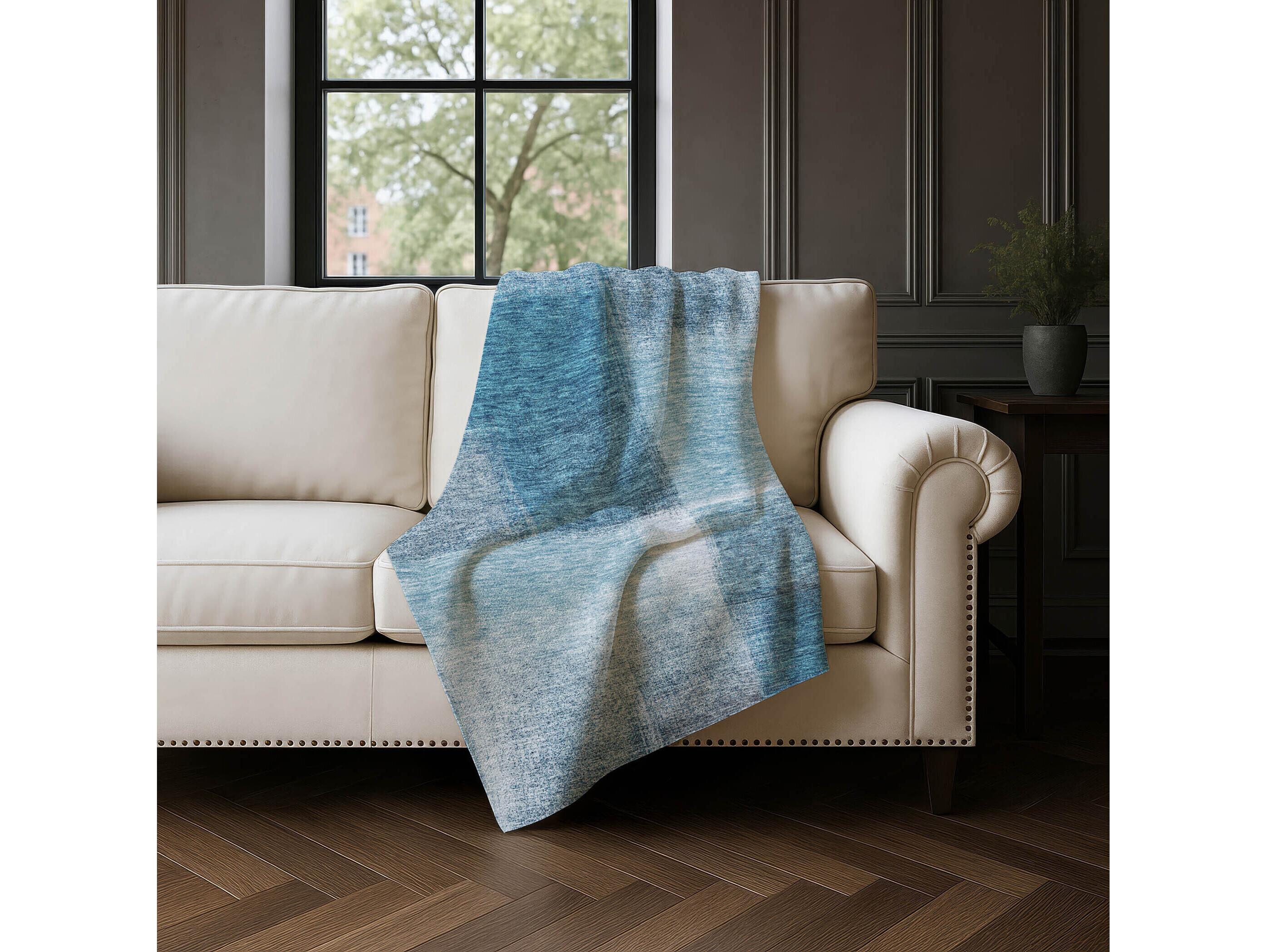 Dalyn Sherpa Blue Polyester Throw