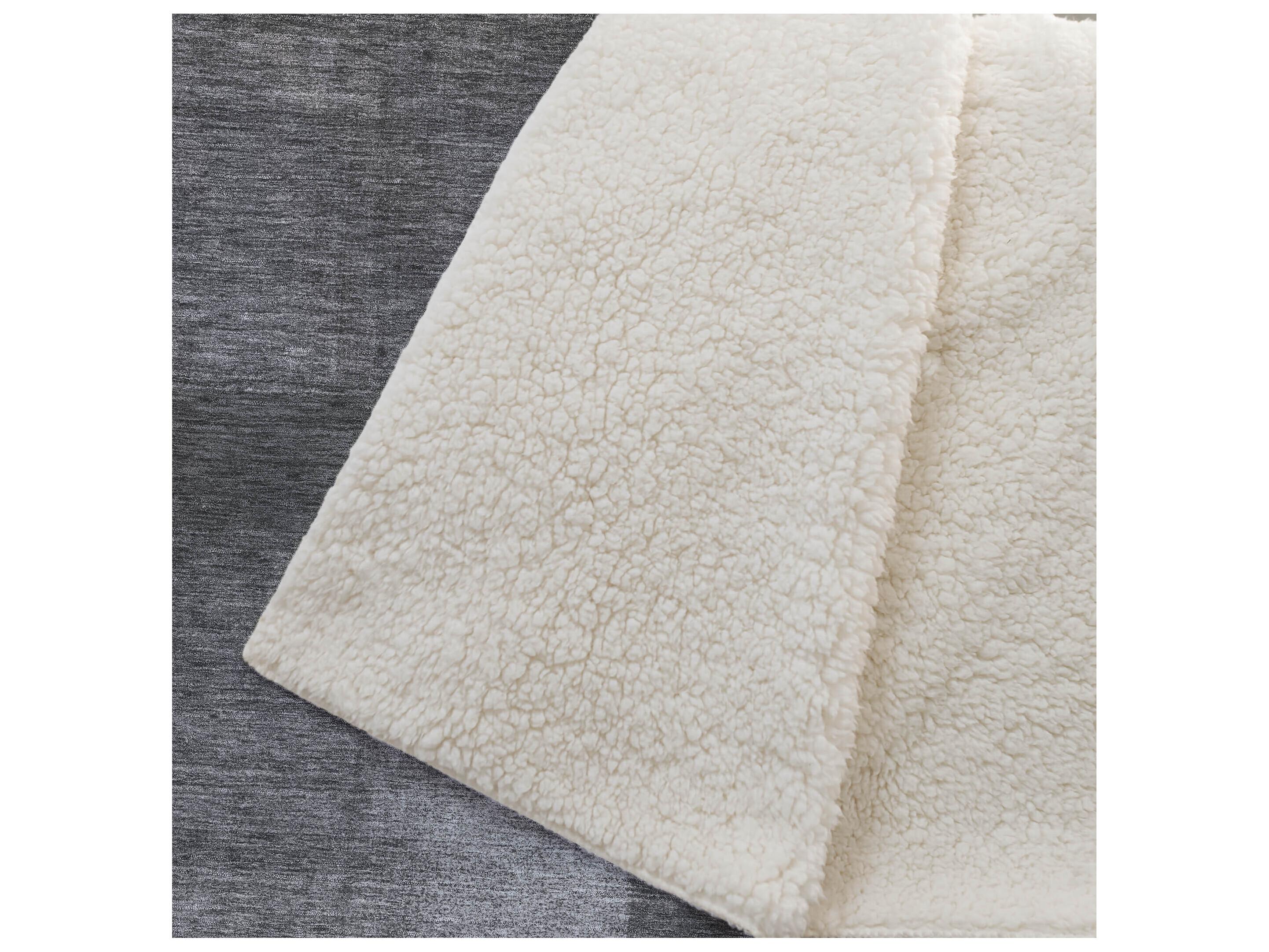 Dalyn Sherpa Gray Polyester Throw