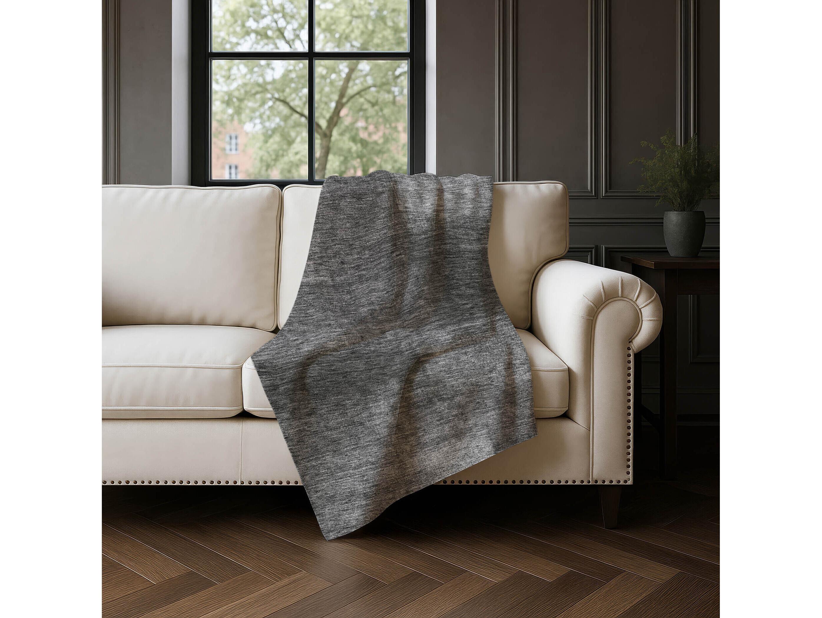 Dalyn Sherpa Gray Polyester Throw