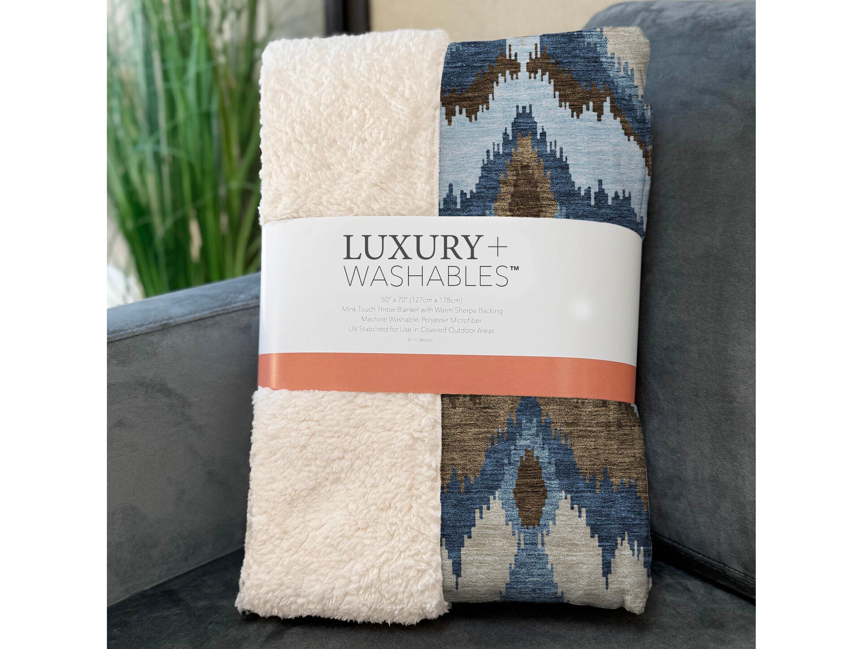 Dalyn Sherpa Blue Polyester Throw