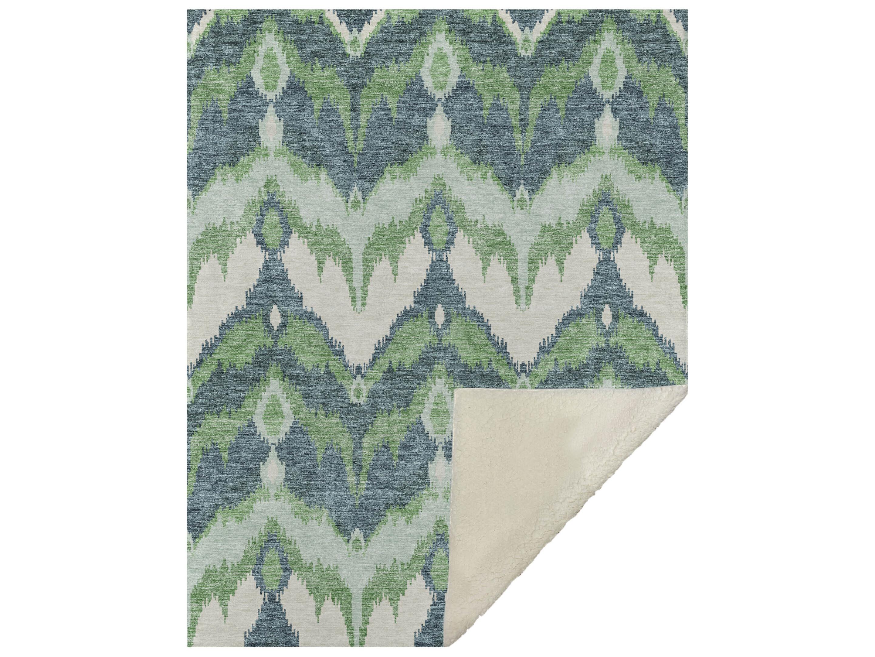 Dalyn Sherpa Green Polyester Throw