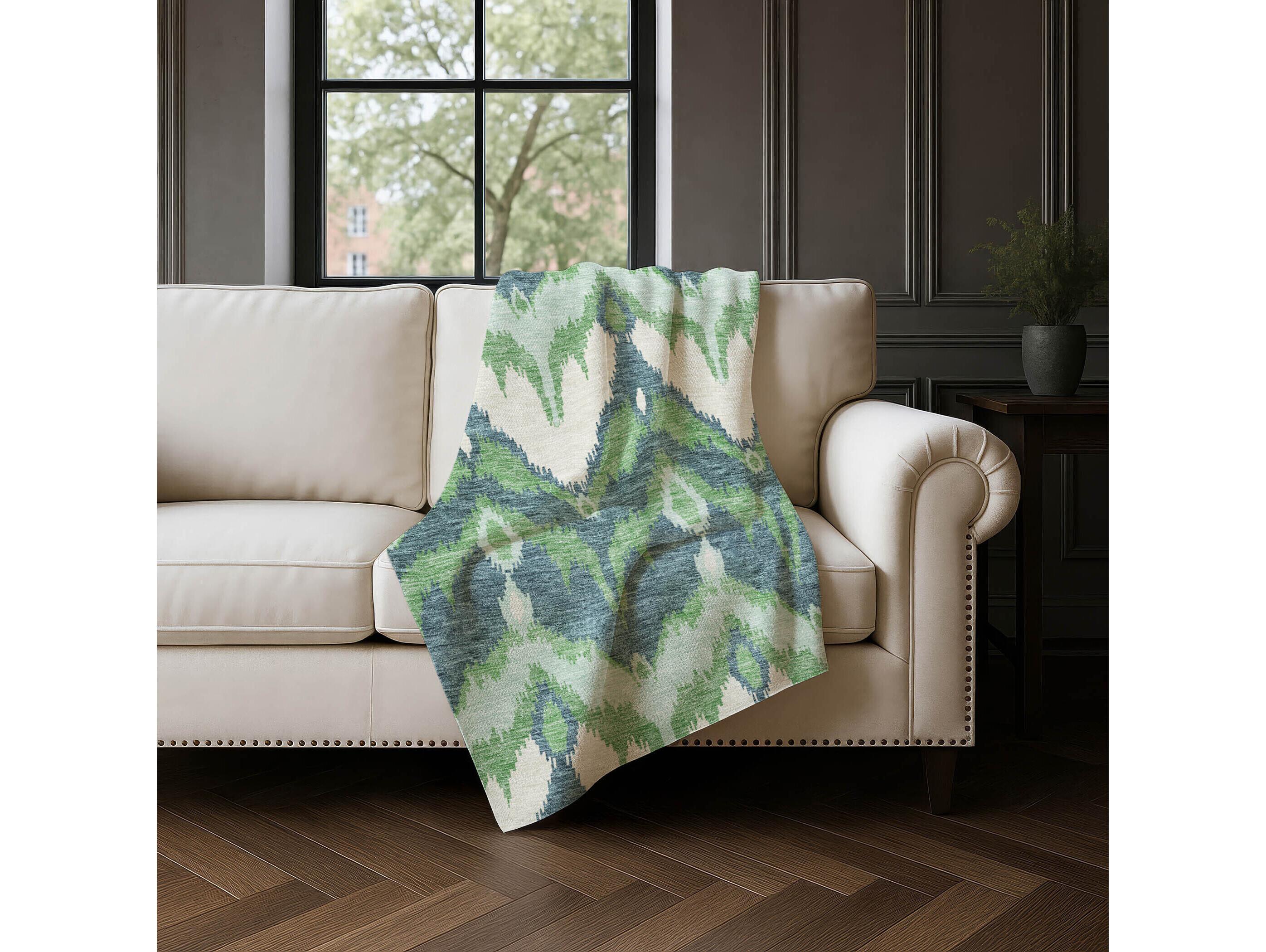 Dalyn Sherpa Green Polyester Throw